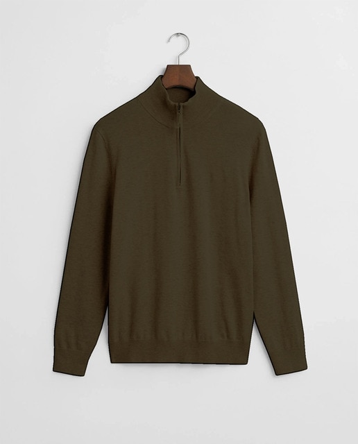 Imagem 0 de Camisola de Malha Tamanhos Grandes com Meio Fecho de Correr e em Algodão