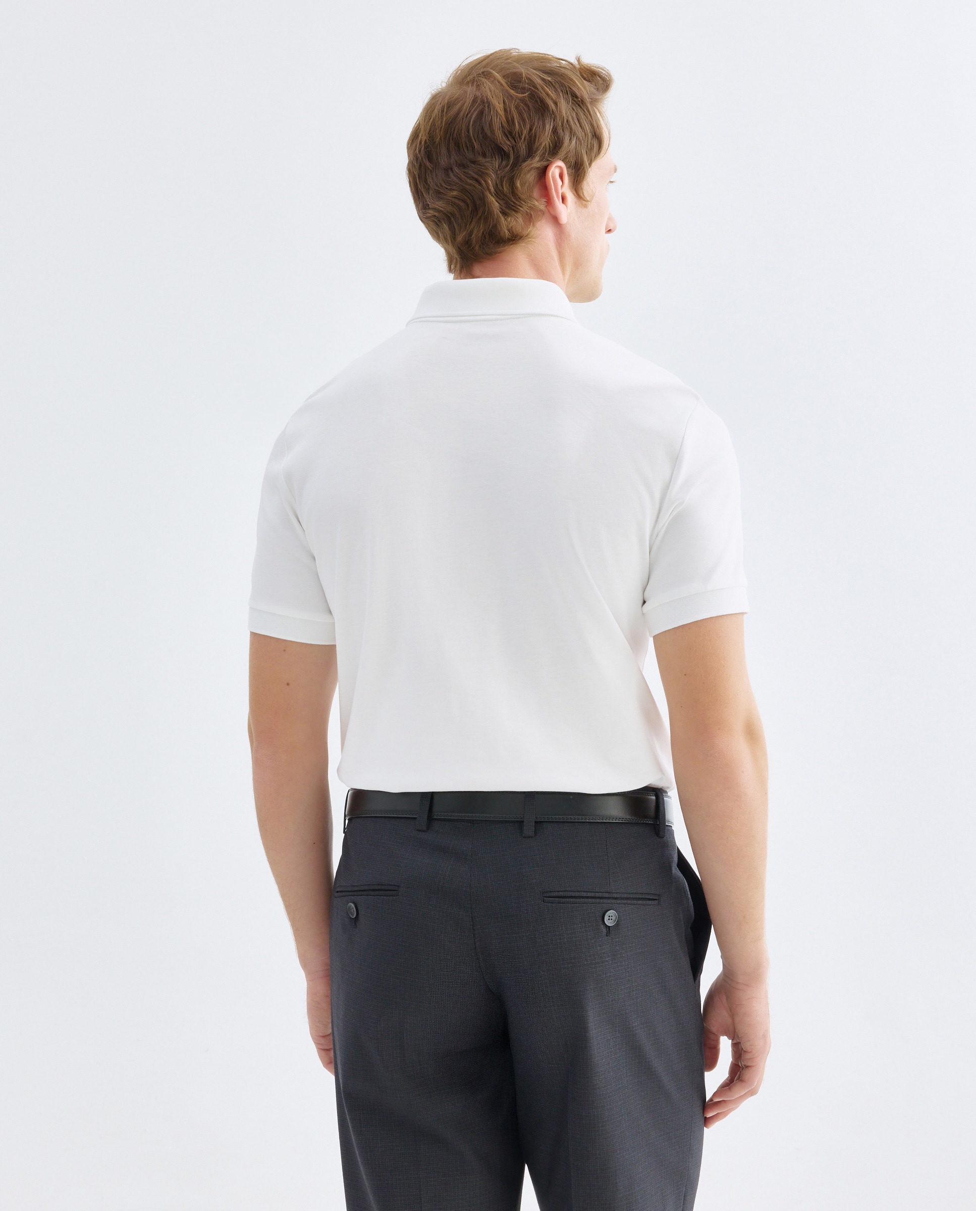 Polo de homem de manga curta Branco-3