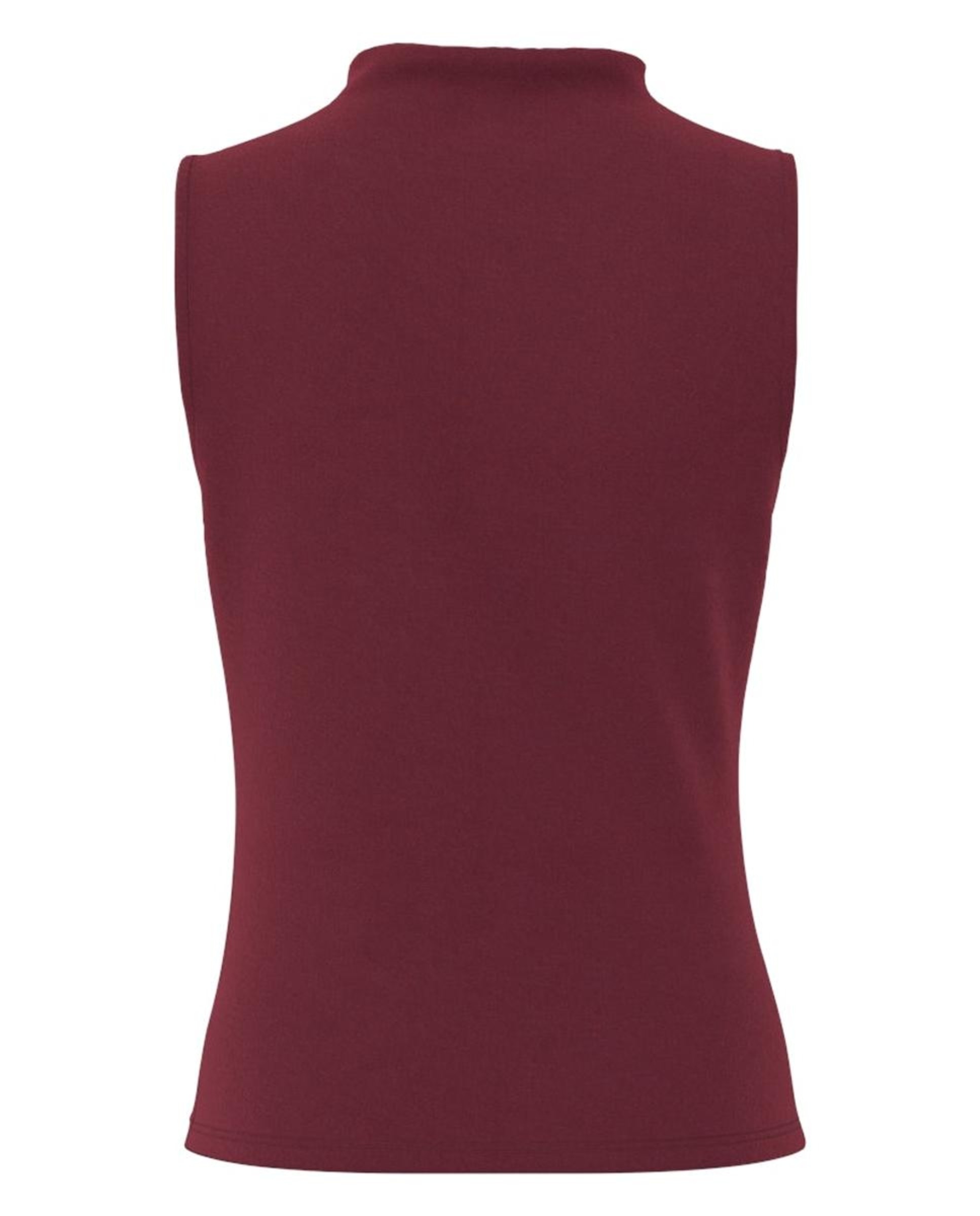 Top sin mangas fruncido de mujer. - Pieces - Rojo Granate Rojo Granate-5