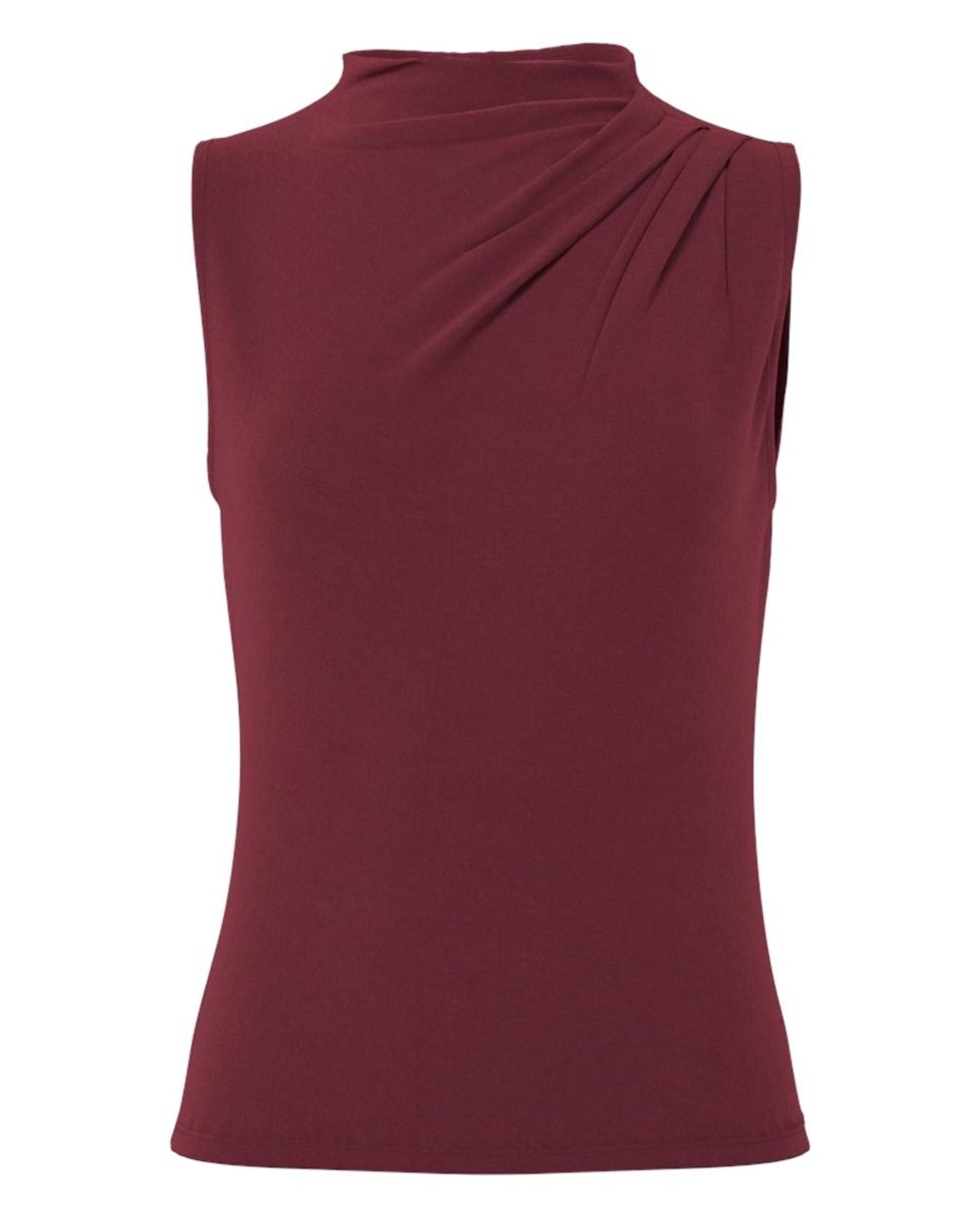 Top sin mangas fruncido de mujer. - Pieces - Rojo Granate Rojo Granate-4