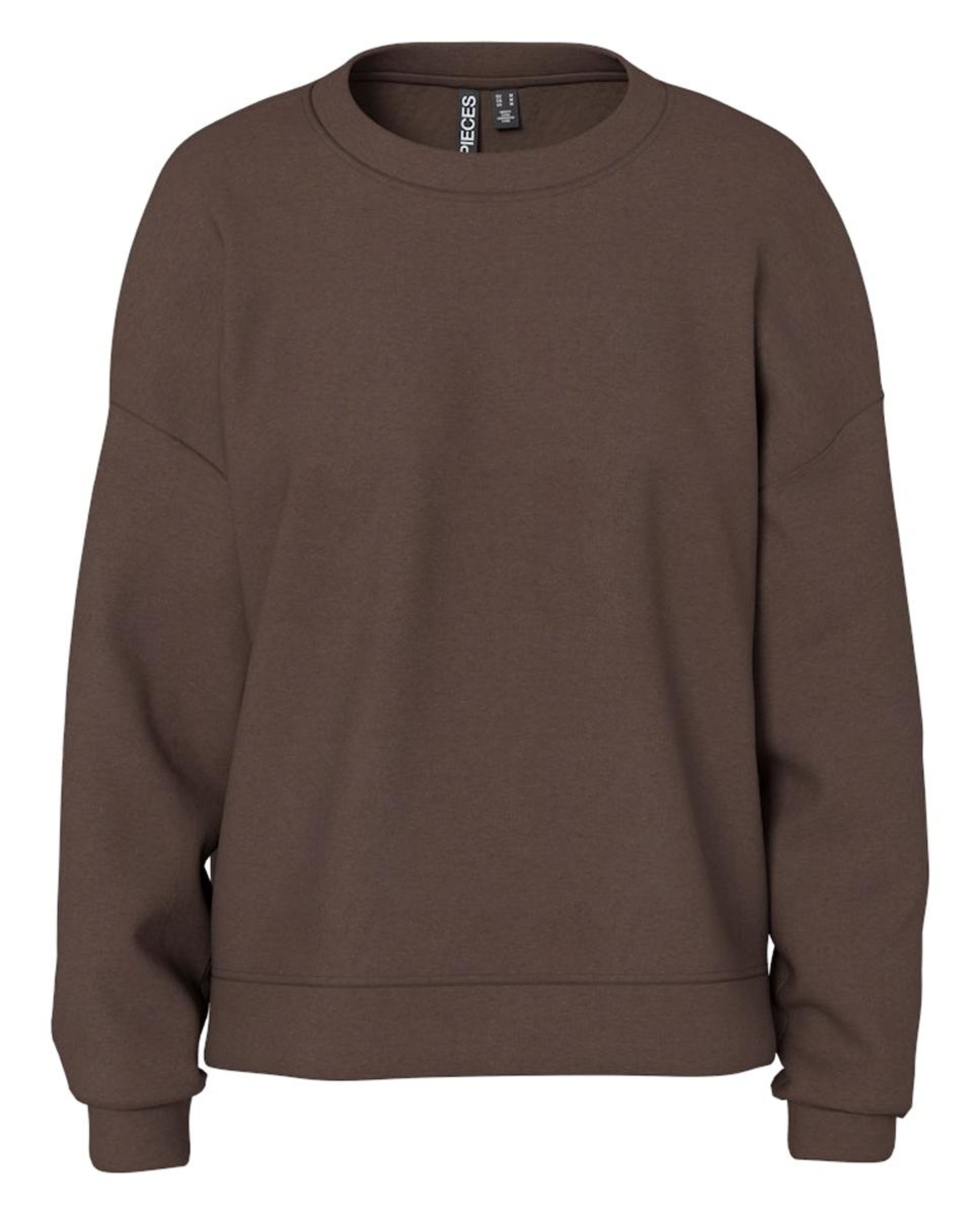 Sweatshirt Lisa com Decote Redondo Castanho-escuro-4