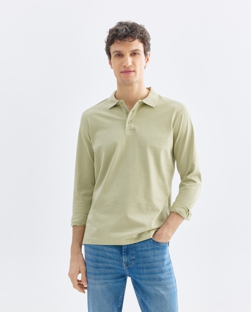 Imagen 0 de Polo de hombre liso jersey cuello rib