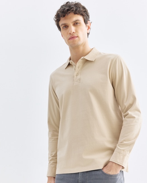 Imagen 0 de Polo de hombre liso jersey cuello rib