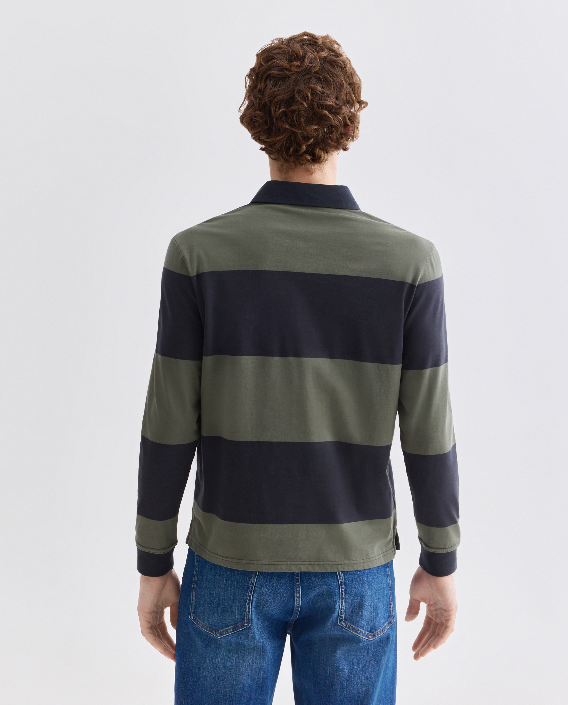 Polo de hombre rugby rayas Beige-3