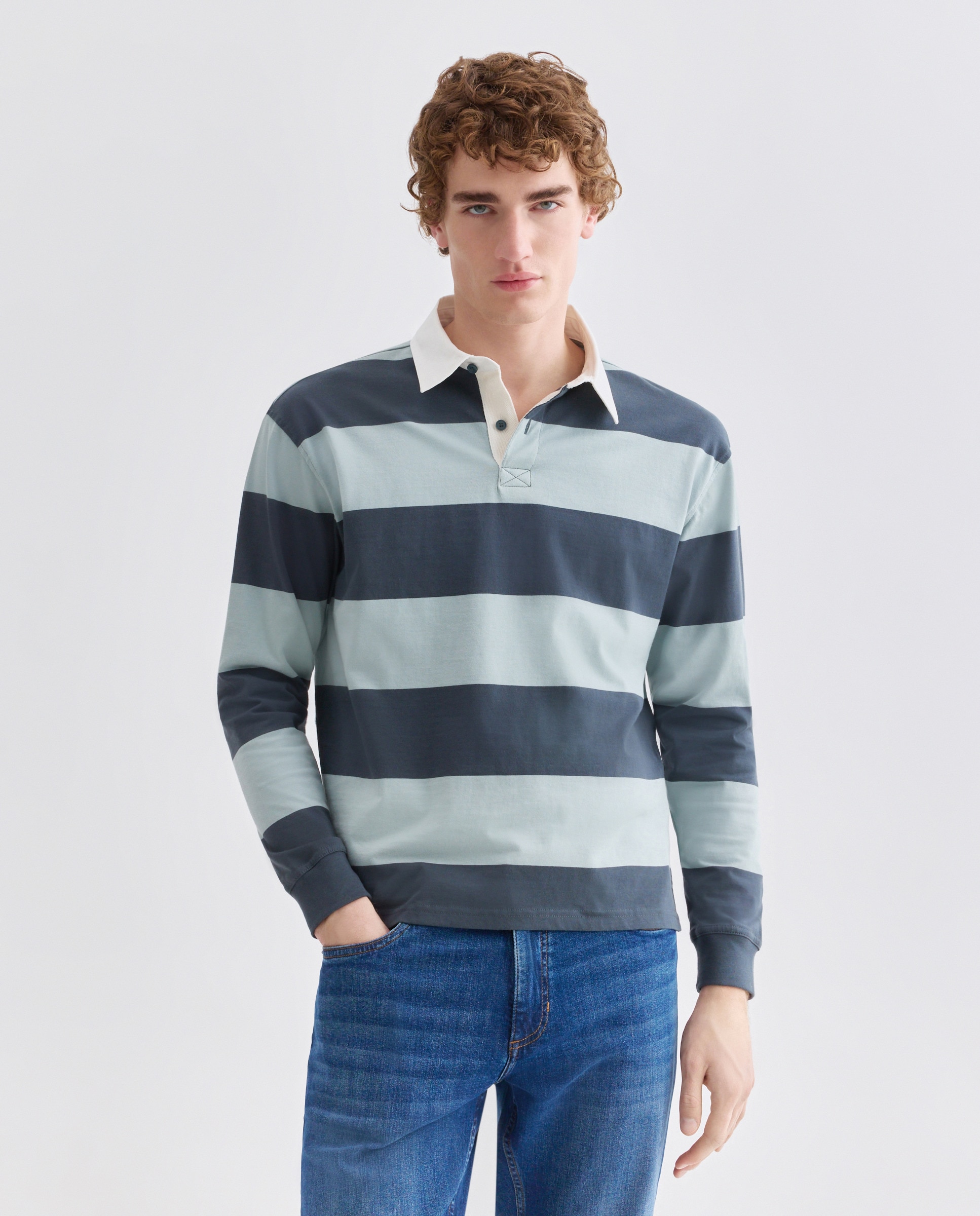 Imagen 0 de Polo de hombre rugby rayas anchas a tono