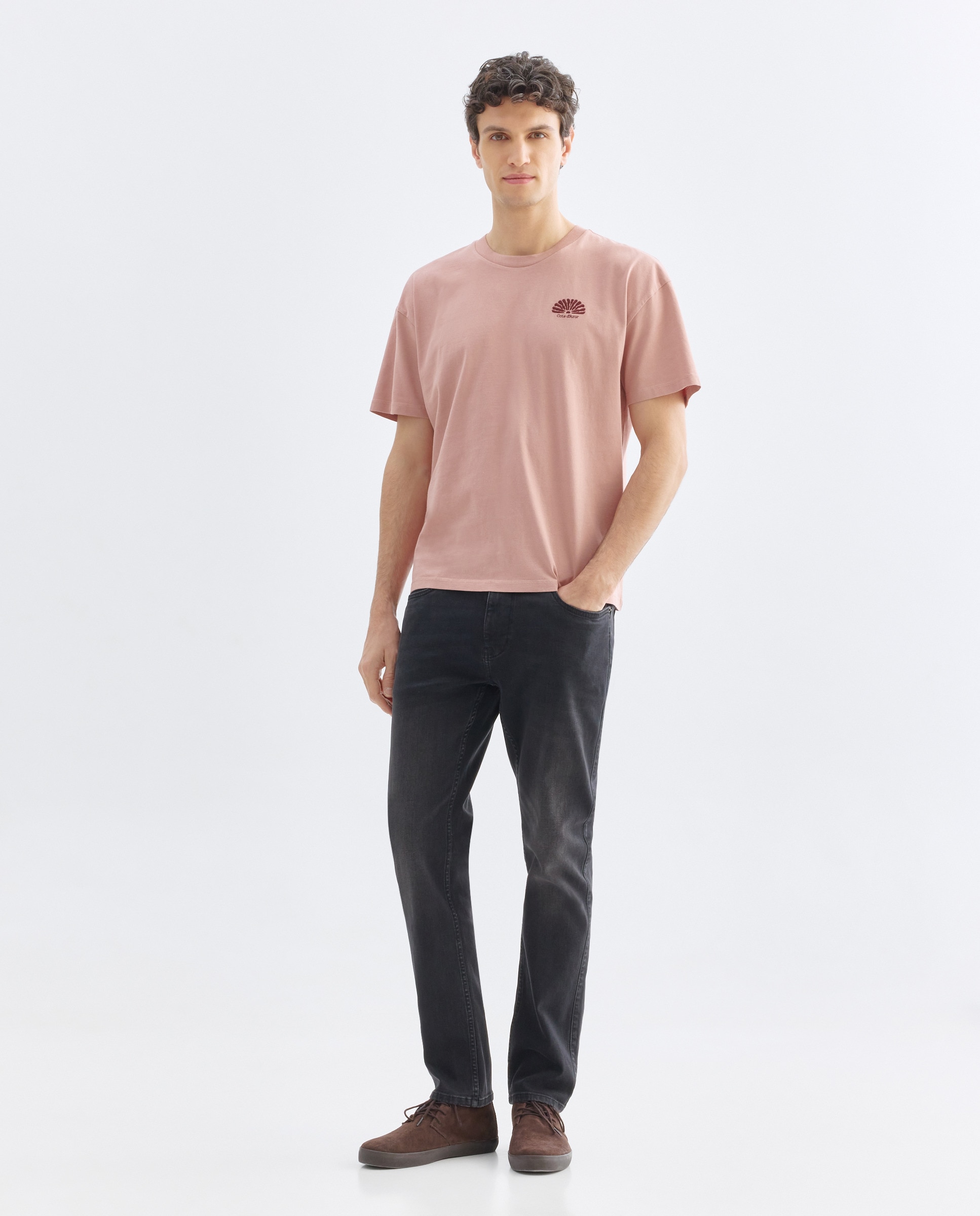 Camiseta de hombre manga corta Cote d'Azur 200 Rosa-2