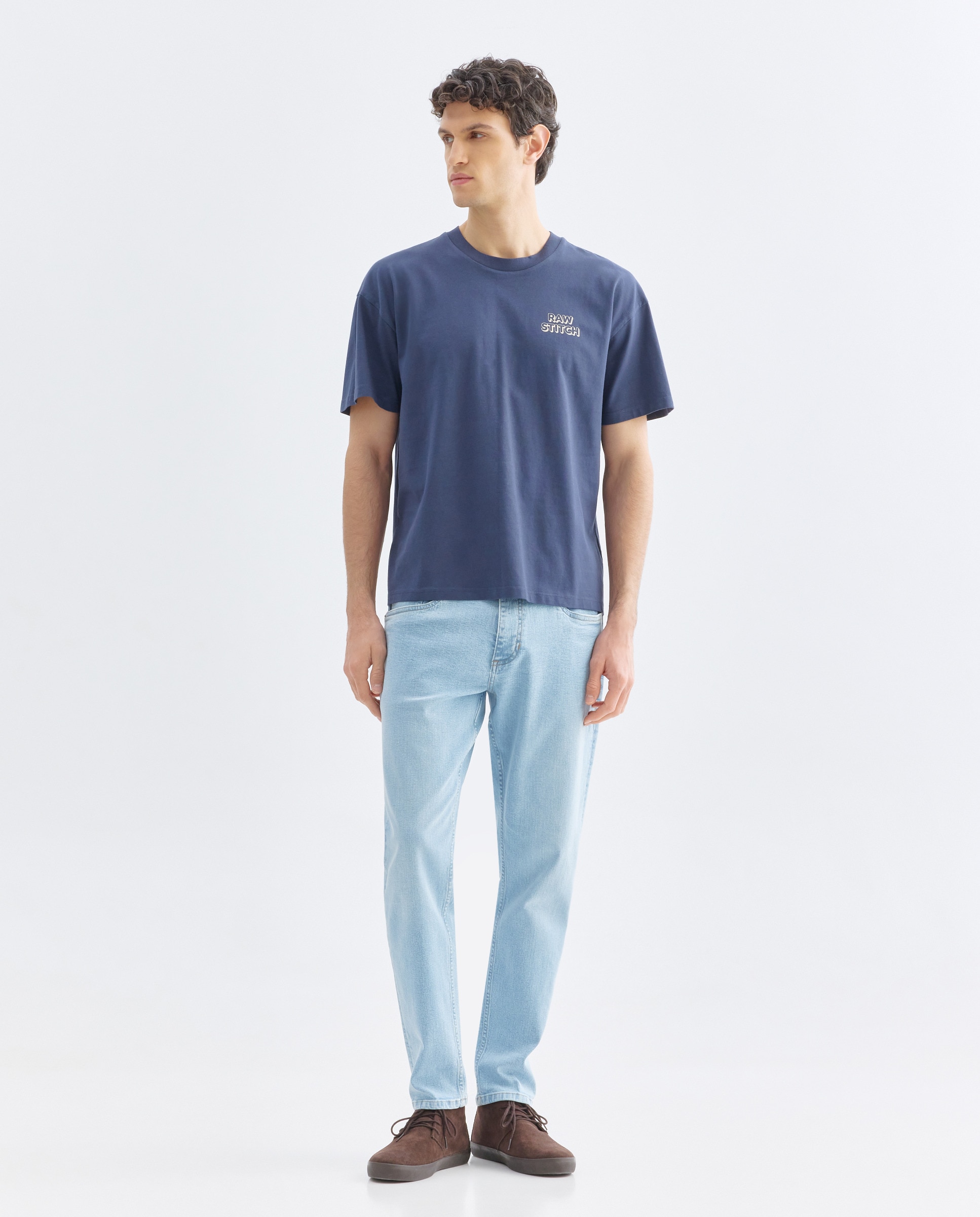 Camiseta de hombre manga corta RAW STITCH Azul marino-2