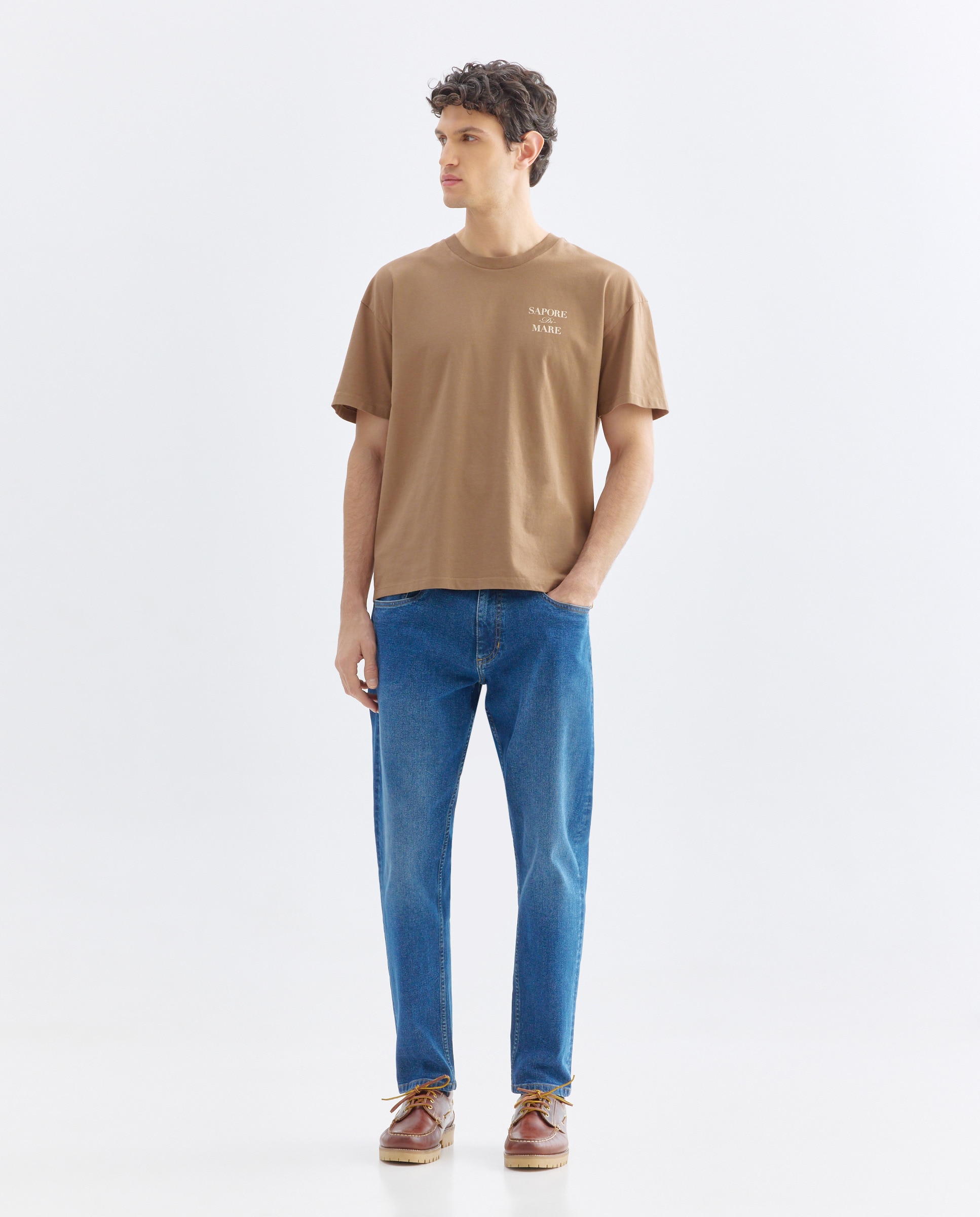 Camiseta de hombre manga corta SAPORE Di MARE Tostado-2