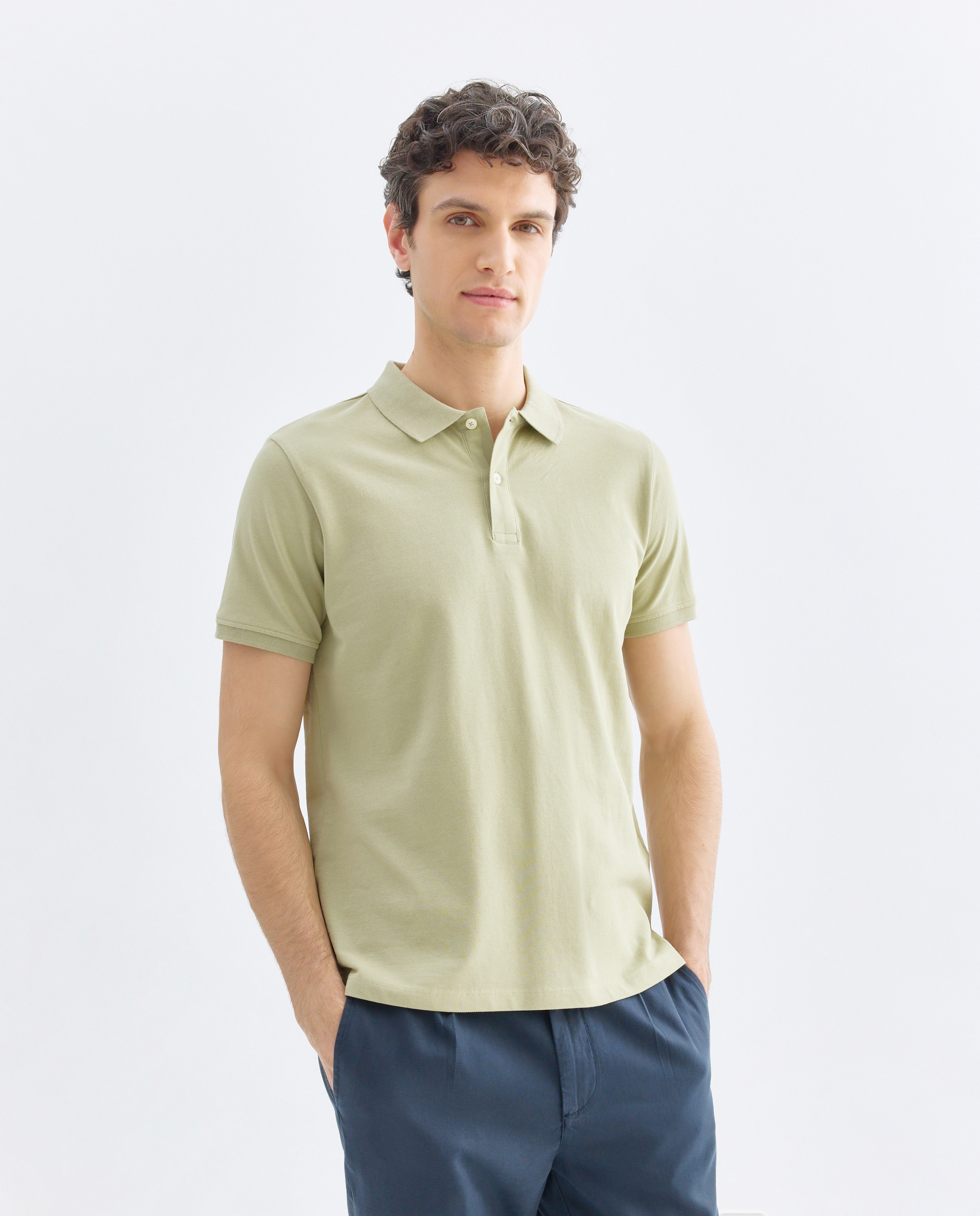 Imagen 0 de Polo de hombre manga corta pique liso