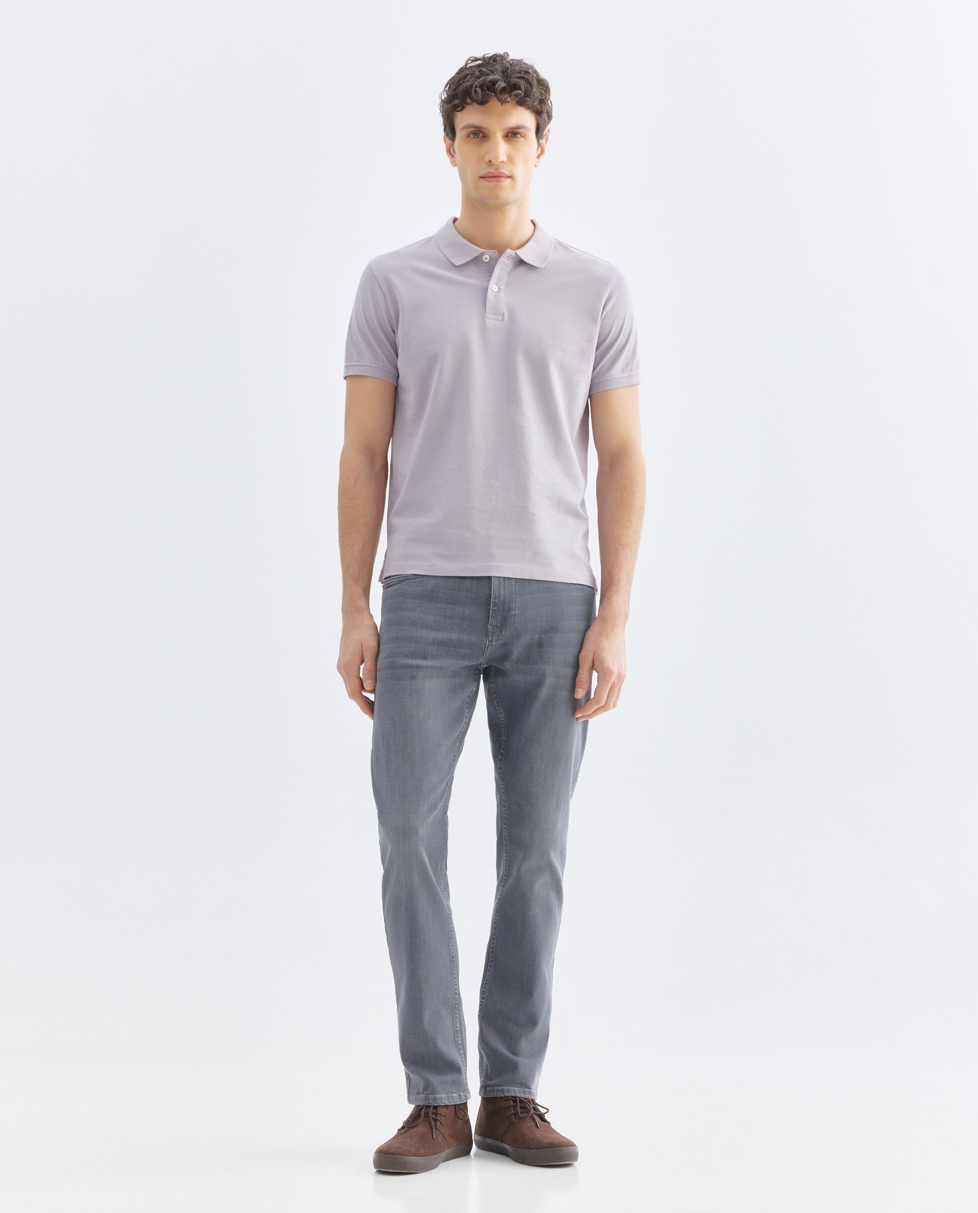 Polo de hombre manga corta pique liso 283 Lavanda-2