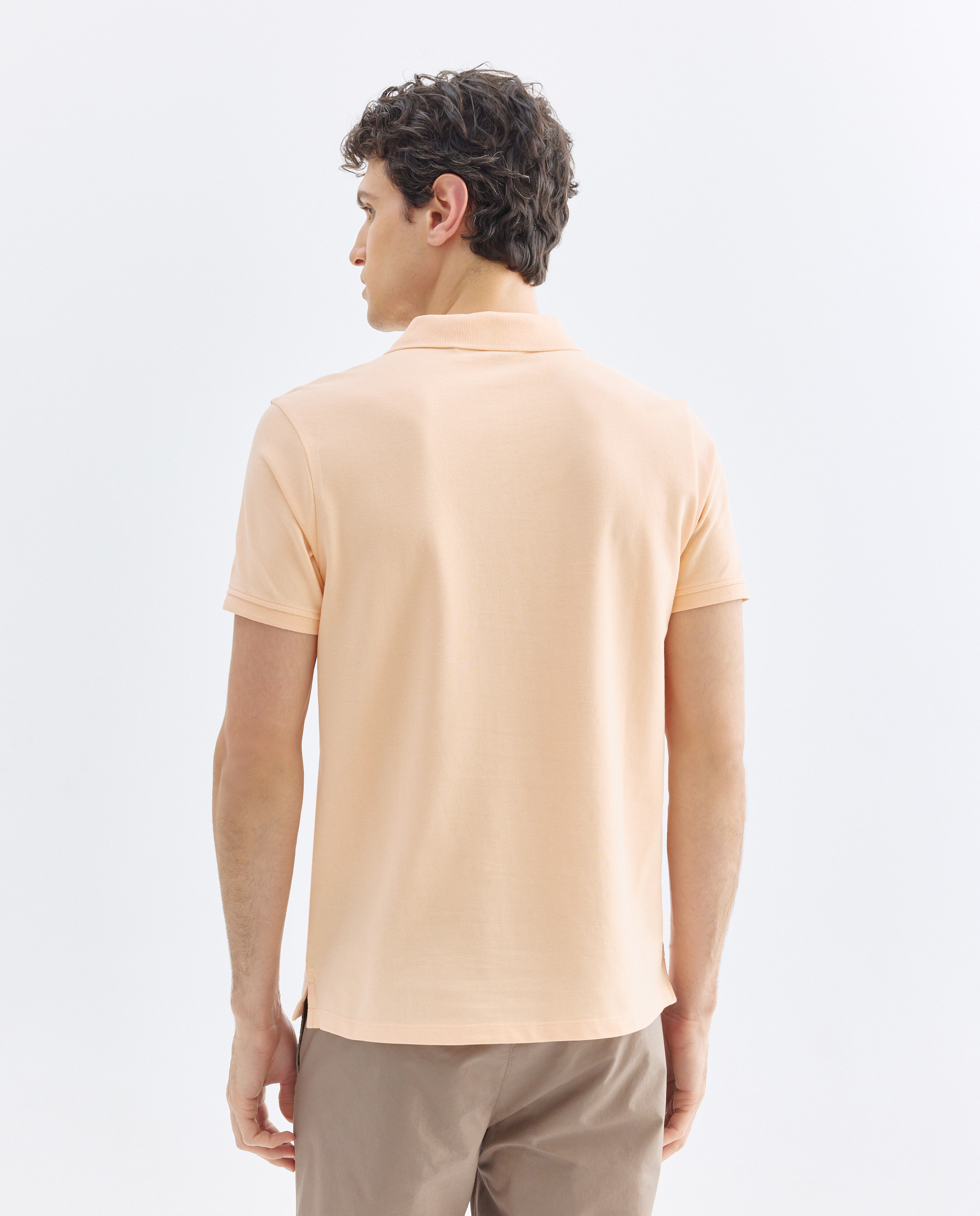 Polo de hombre manga corta pique liso 660 Naranja-3