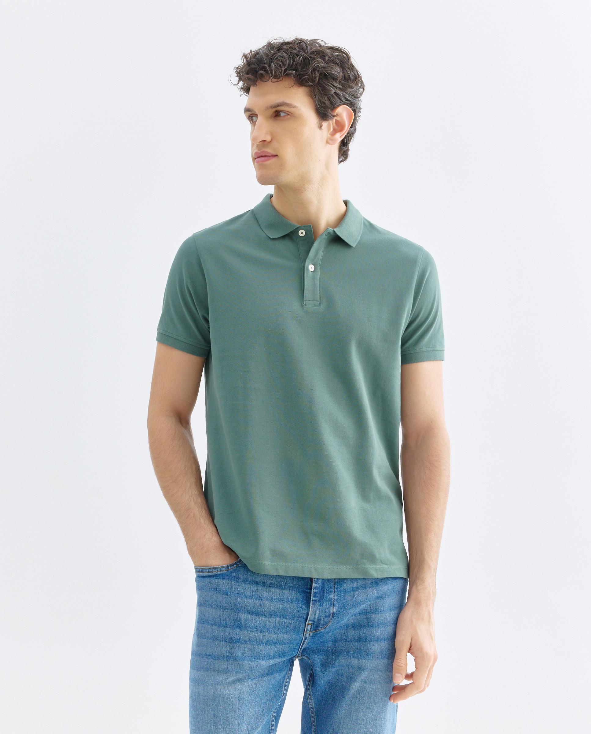 Imagen 0 de Polo de hombre manga corta pique liso