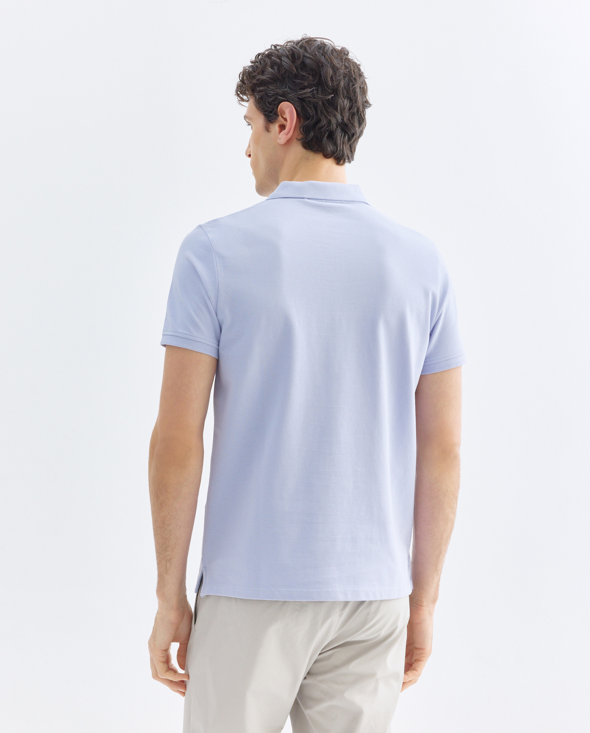 Polo de hombre manga corta pique liso 284 Lila-3
