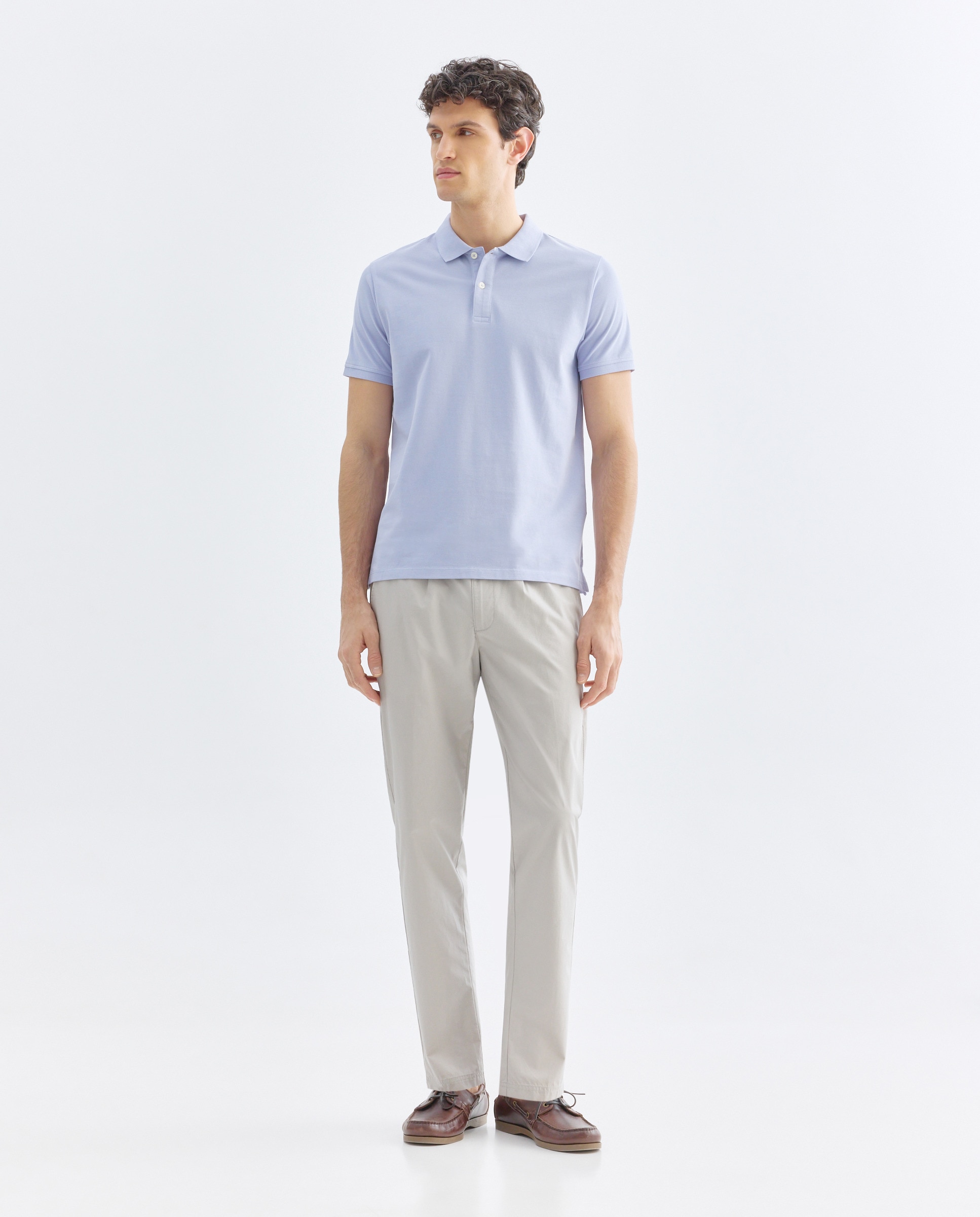 Polo de hombre manga corta pique liso 284 Lila-2