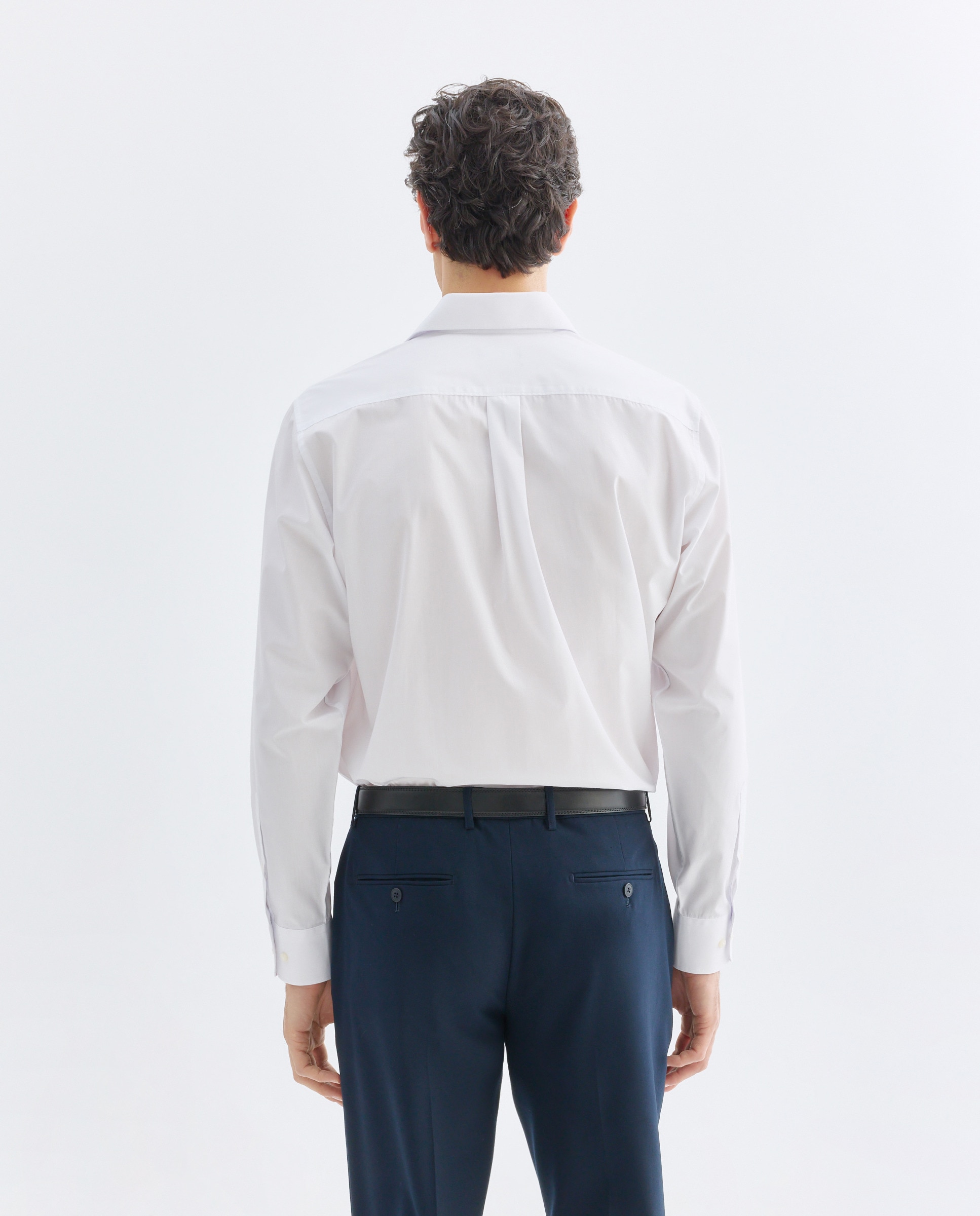 Camisa vestir hombre lisa classic fit Blanco-3