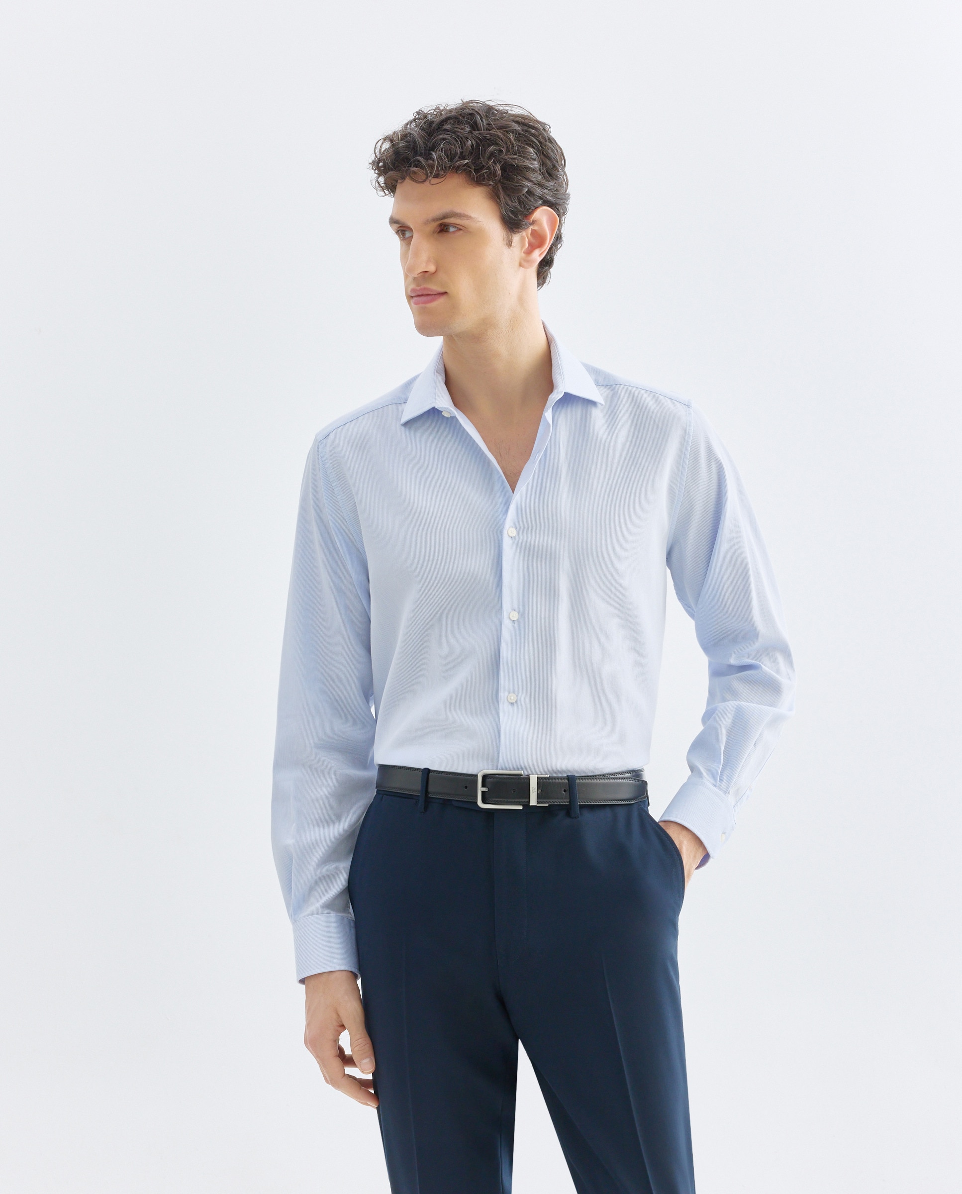 Imagen 0 de Camisa vestir hombre rayas slim fit
