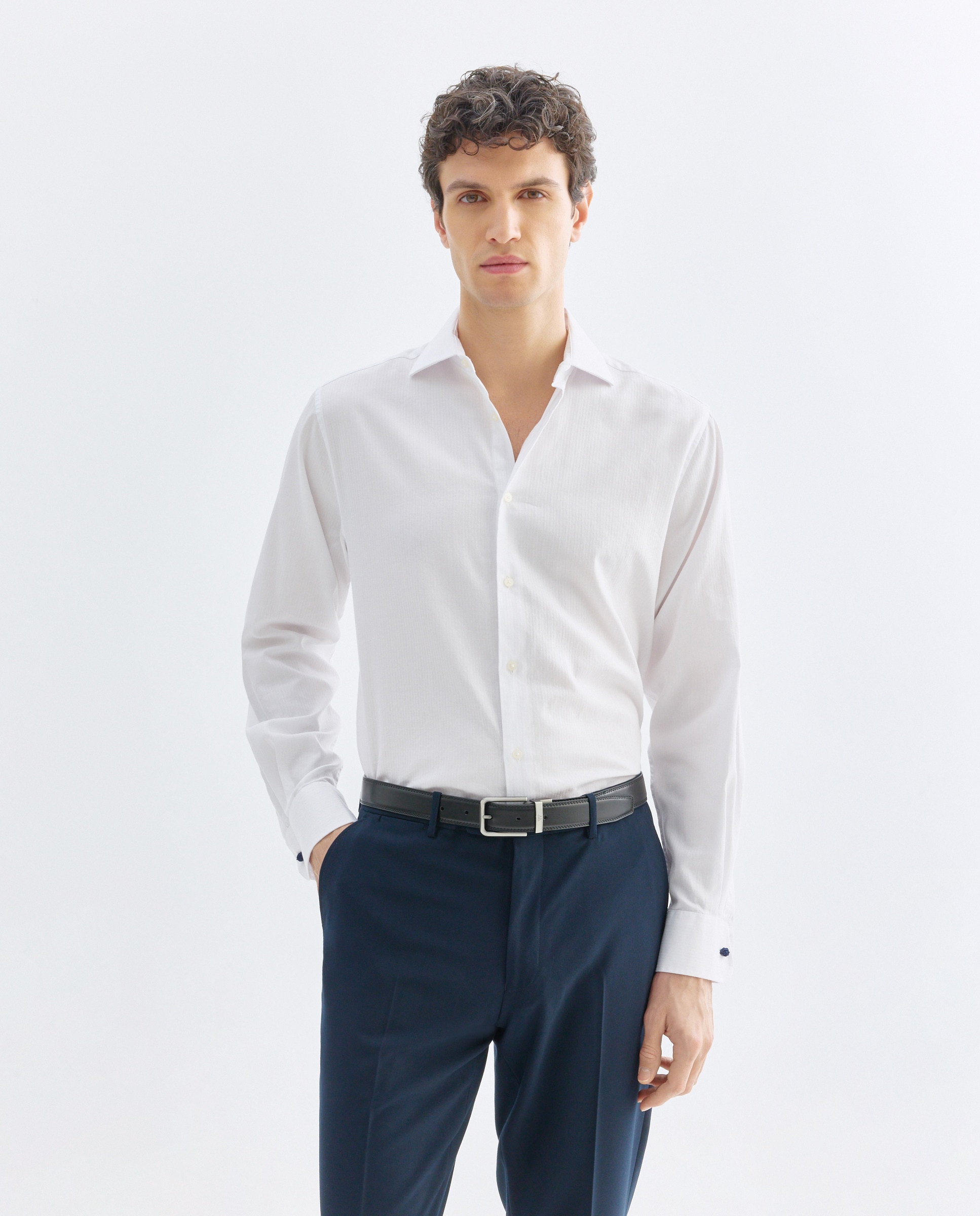 Imagen 0 de Camisa vestir hombre tejido con estructura puño gemelos regular fit