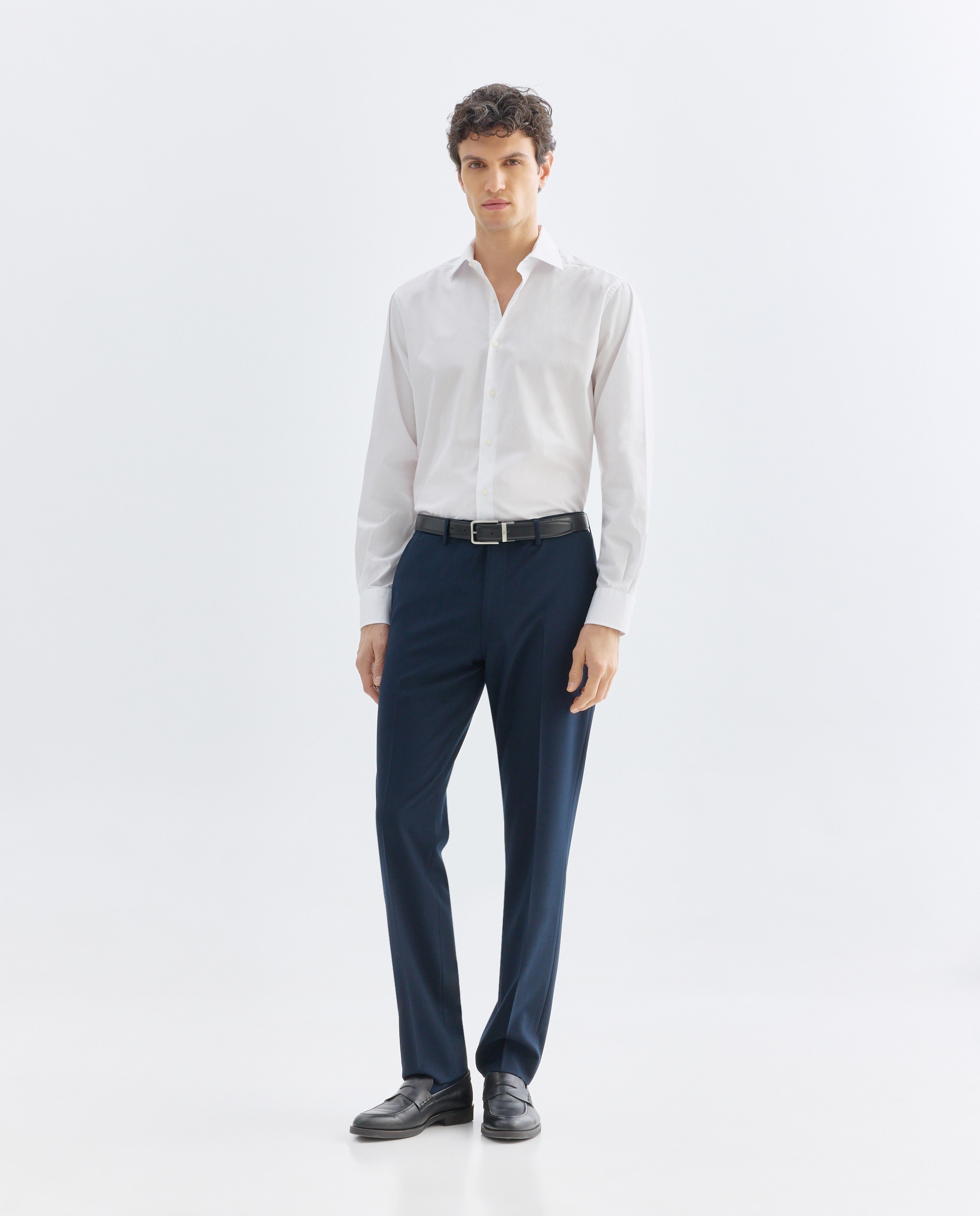 Camisa vestir hombre lisa regular fit Blanco-2