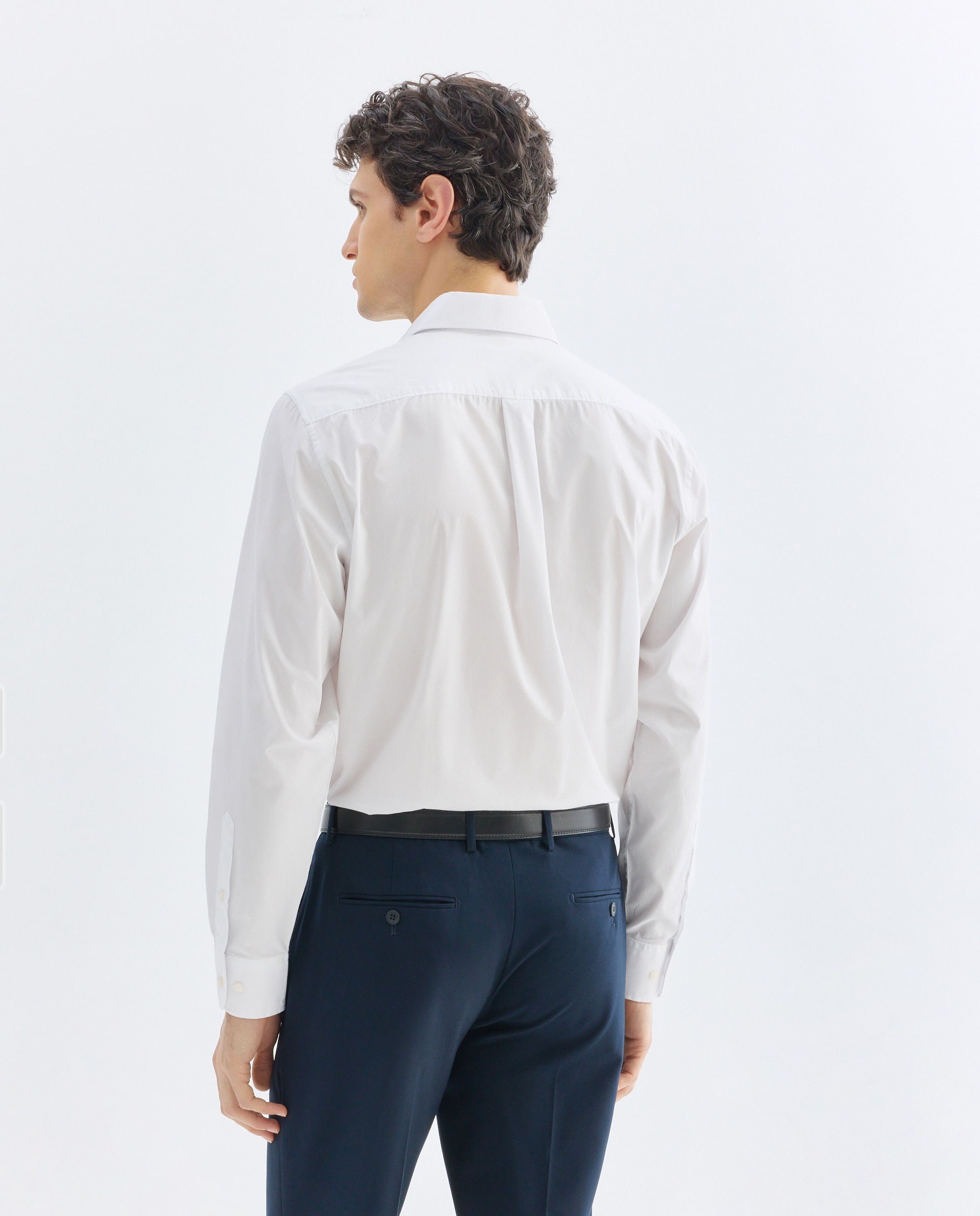 Camisa vestir hombre lisa regular fit Blanco-3