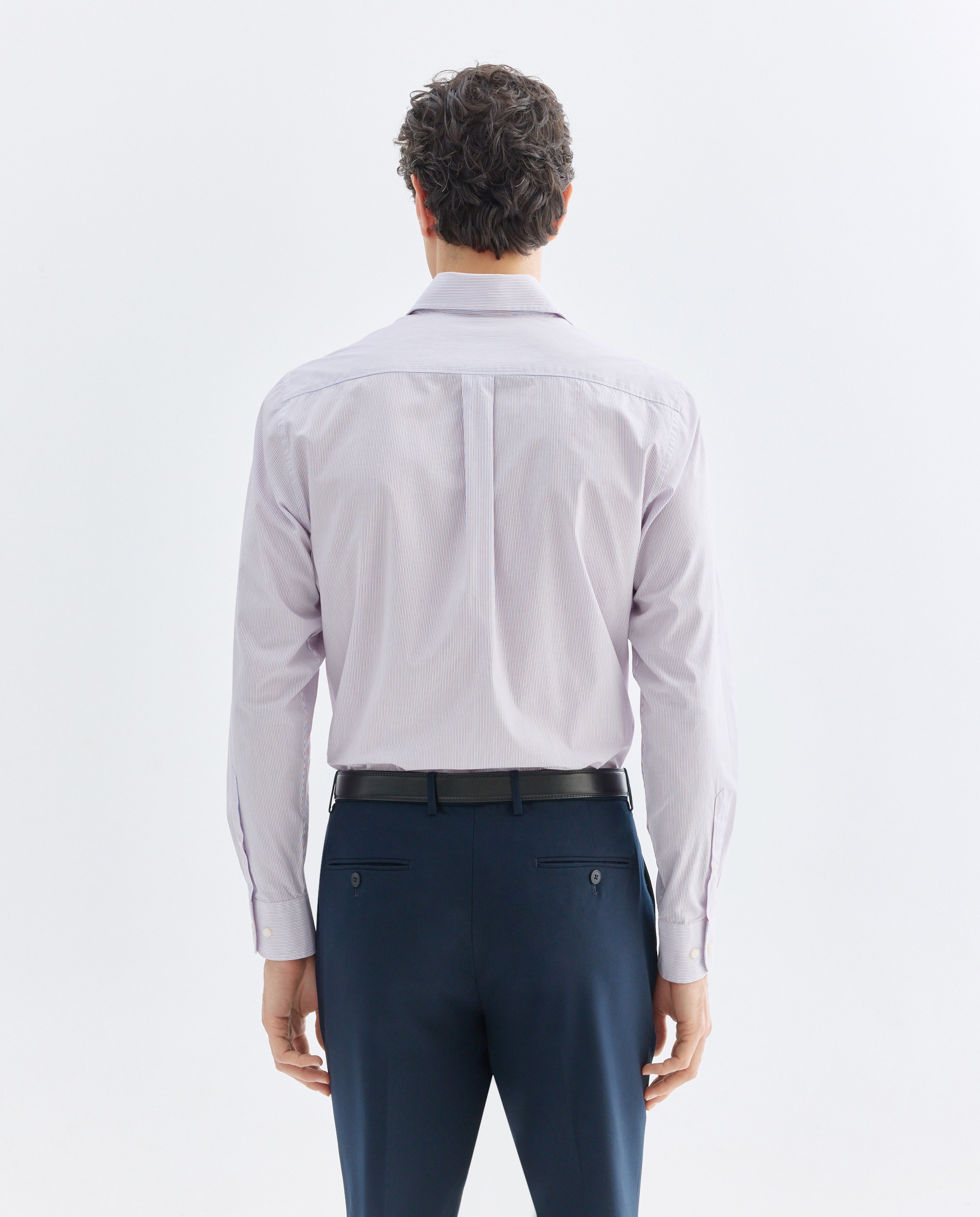 Camisa vestir hombre rayas regular fit 600 Rojo-3
