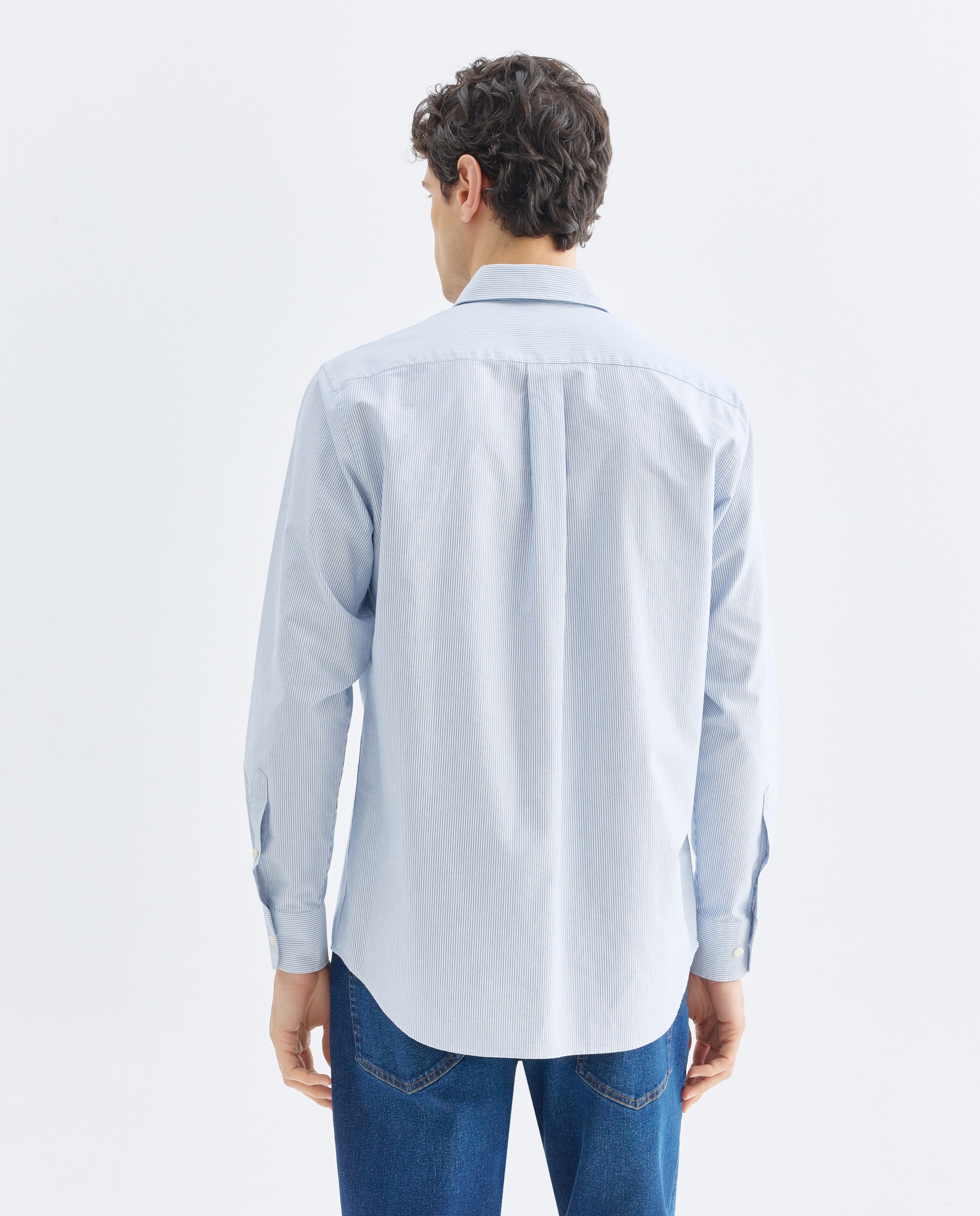 Camisa sport hombre oxford rayas Azul marino-3