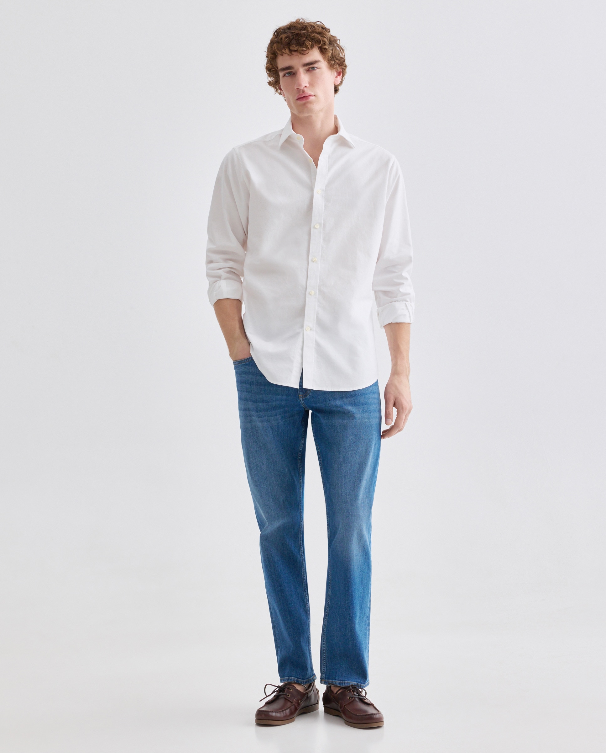Camisa sport hombre oxford lisa Blanco-2