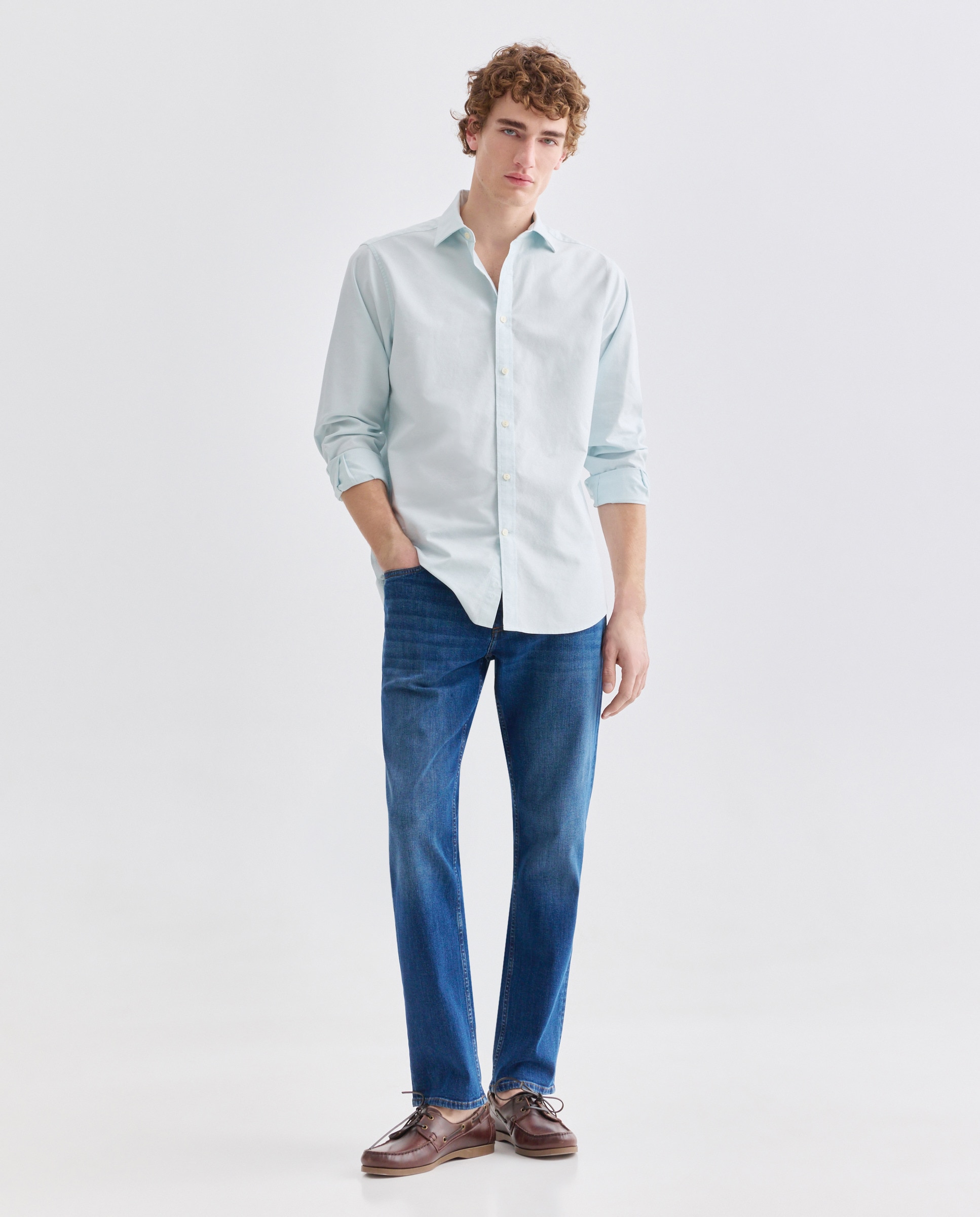 Camisa sport hombre oxford lisa 582 Verde agua-2