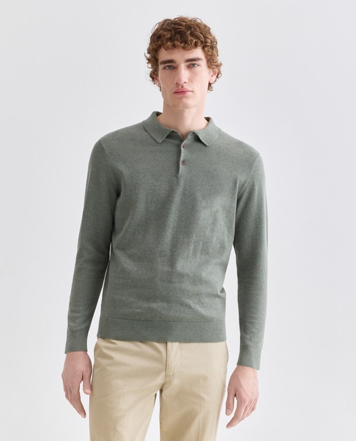 Imagen 0 de Jersey de hombre cuello polo liso algodón 100%