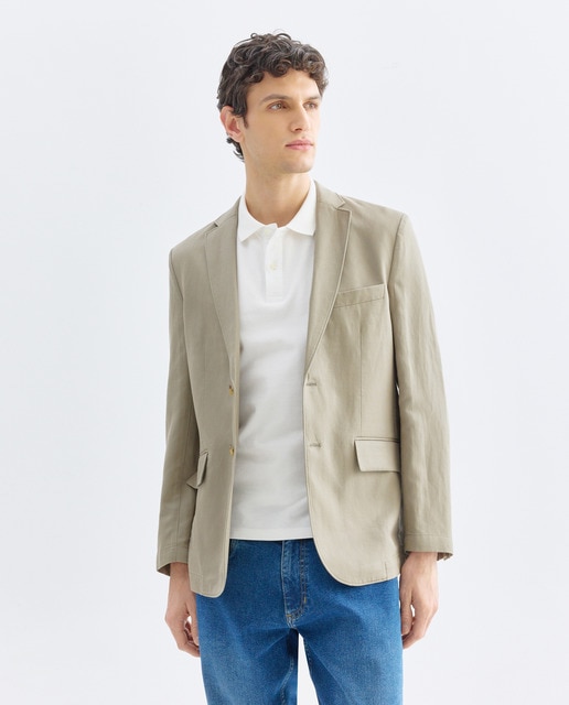 Imagen 0 de Chaqueta de hombre con lino lisa