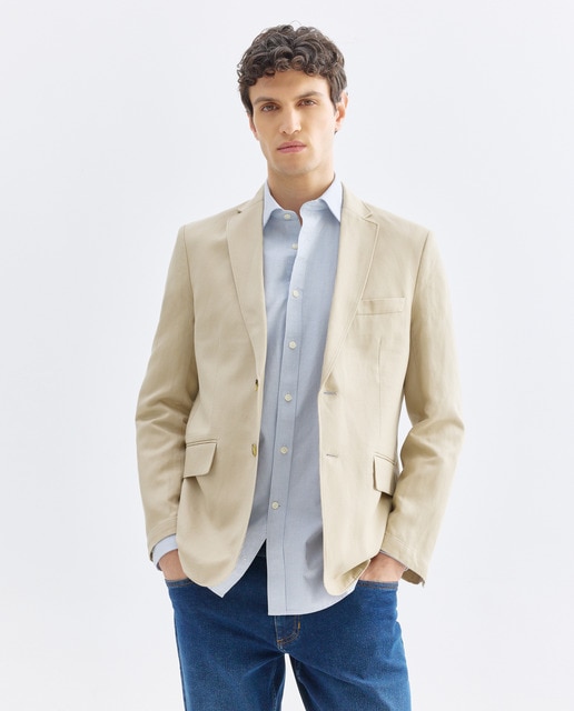 Imagen 0 de Chaqueta de hombre con lino lisa