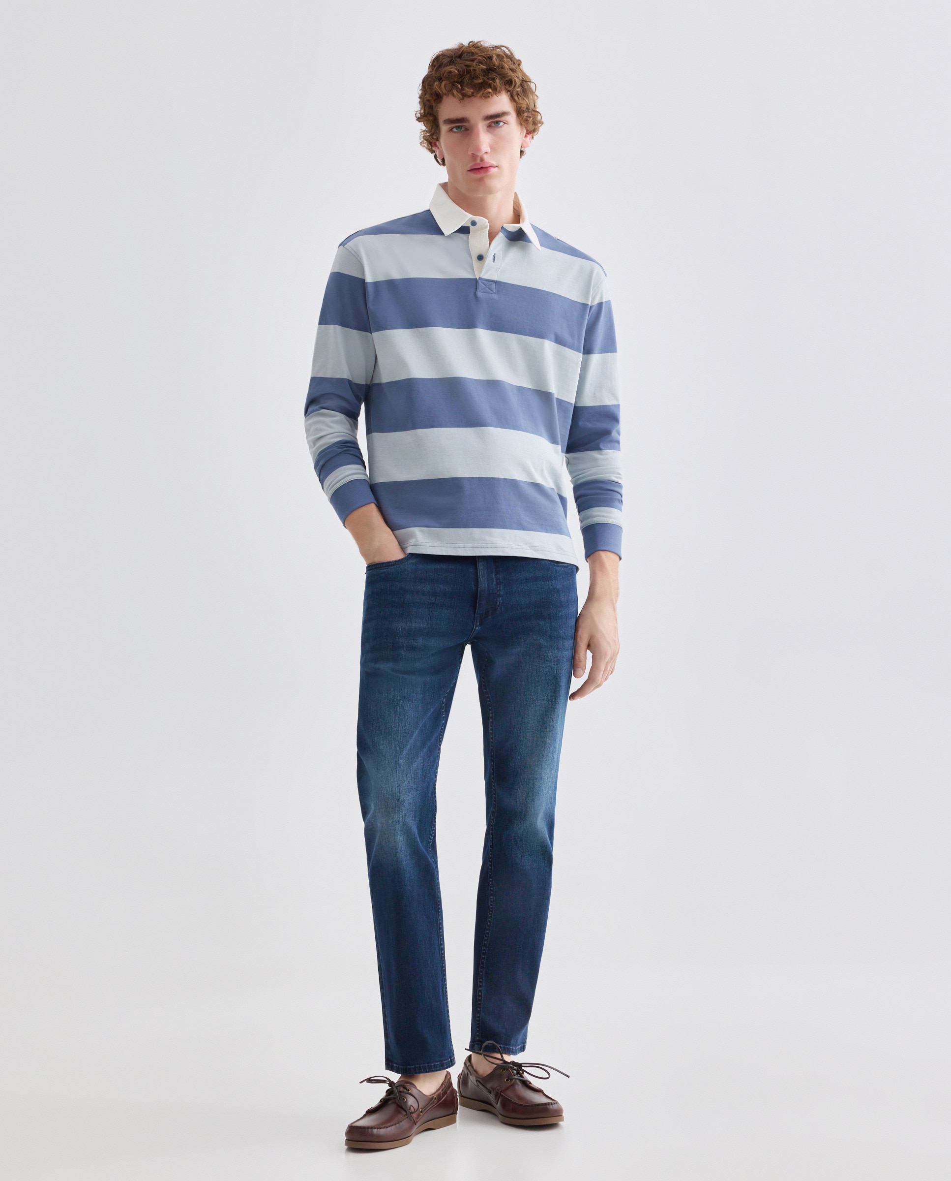 Pantalón vaquero hombre regular fit Negro intenso-1