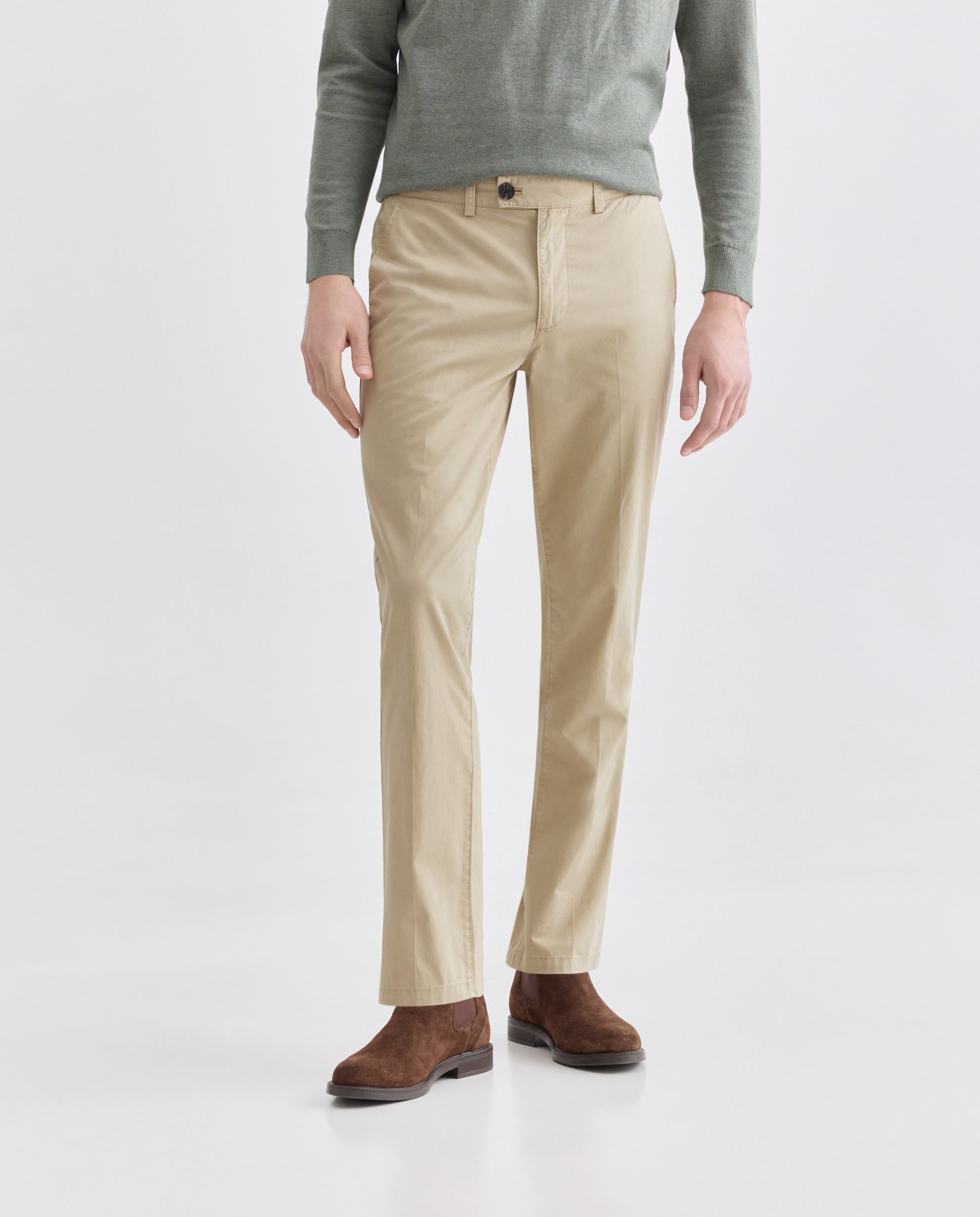 Pantalón hombre chino básico Visón oscuro-2