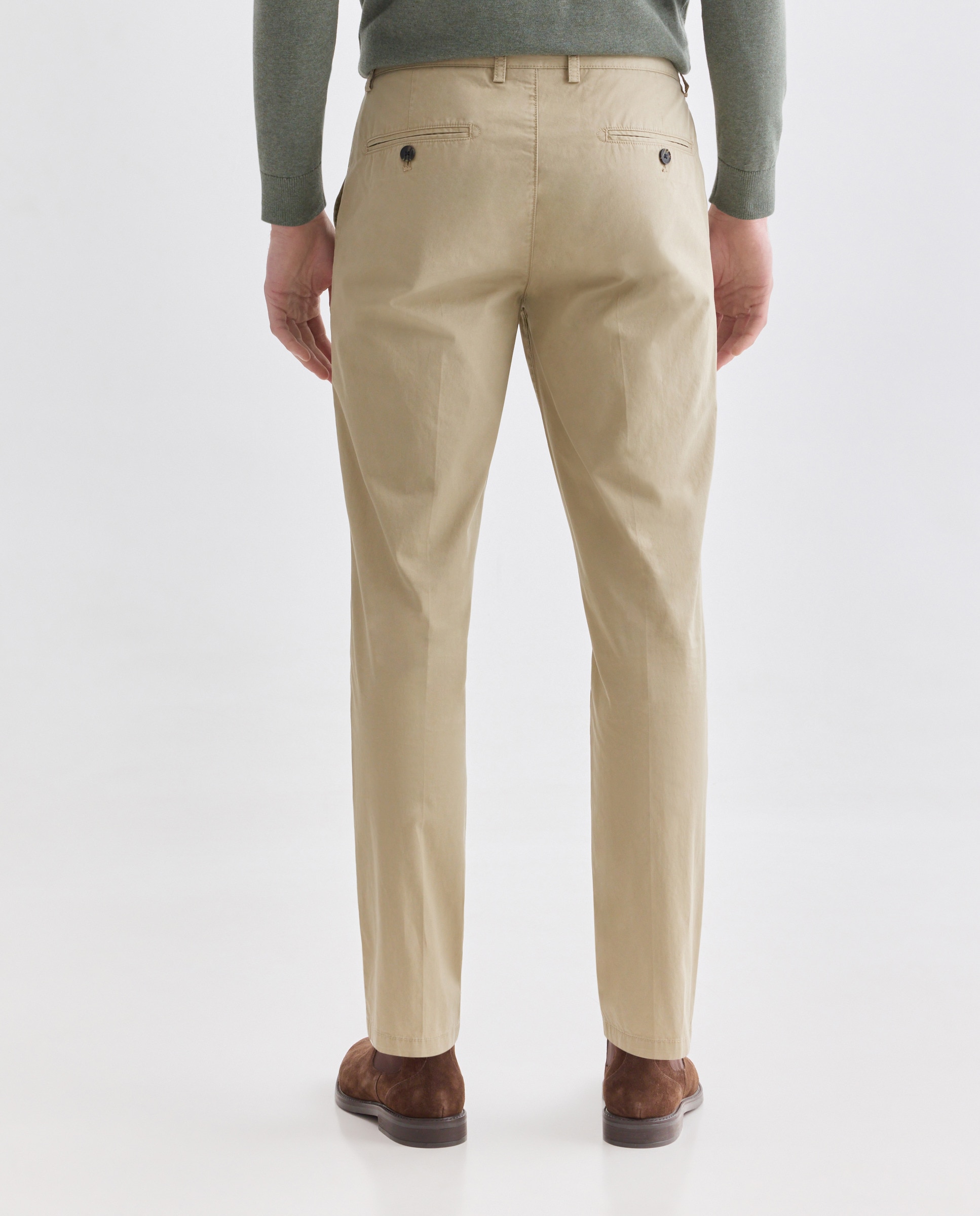 Pantalón hombre chino básico Visón oscuro-3