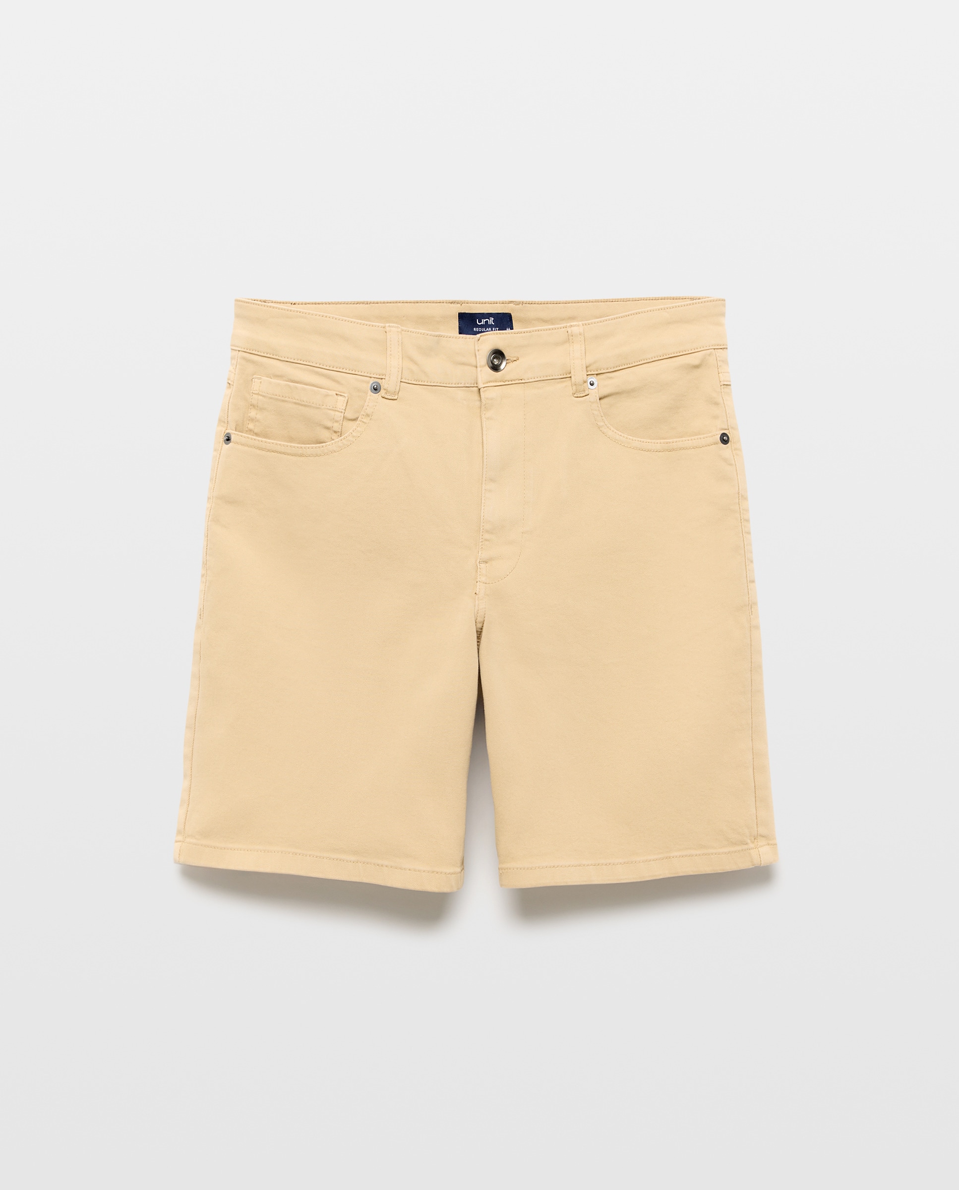 Bermudas hombre cinco bolsillos lavada 710 Beige-4