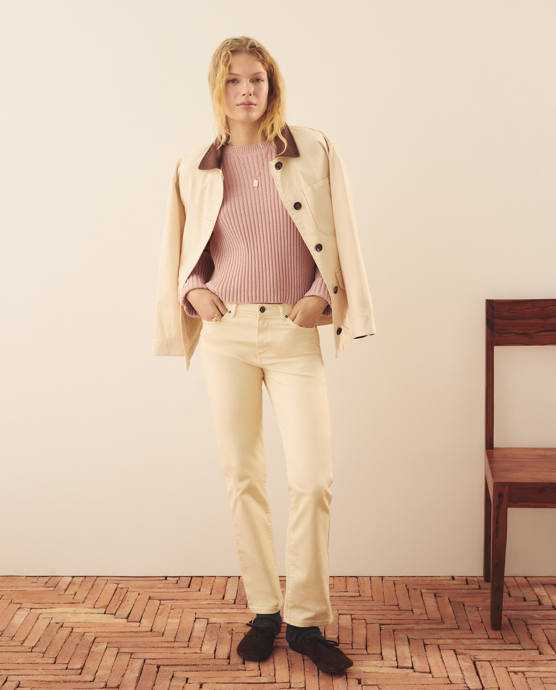 Camisola de Malha Chenille Canelada 200 Rosa-2