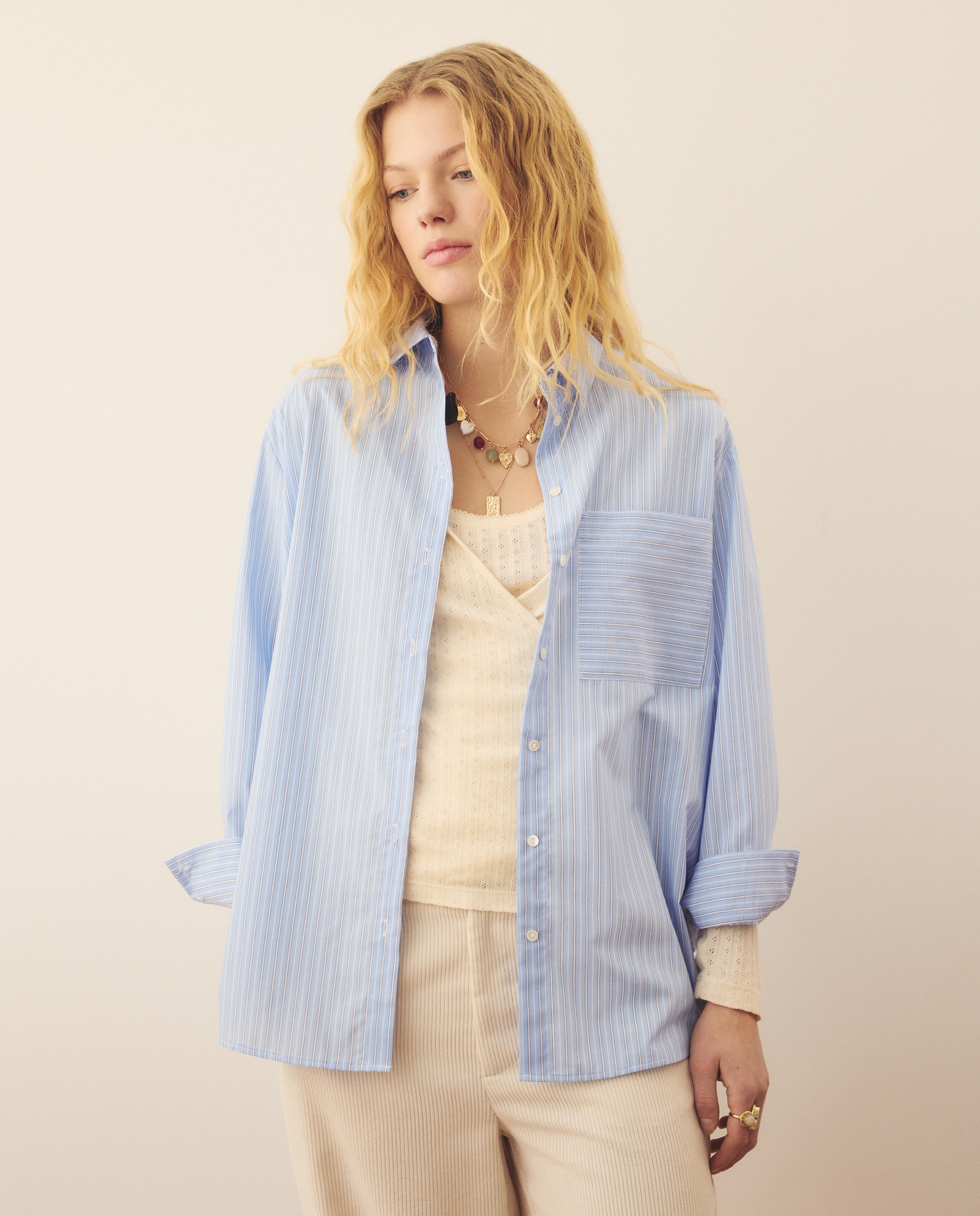 Blusa Tipo Camiseiro Oversize Azul-4