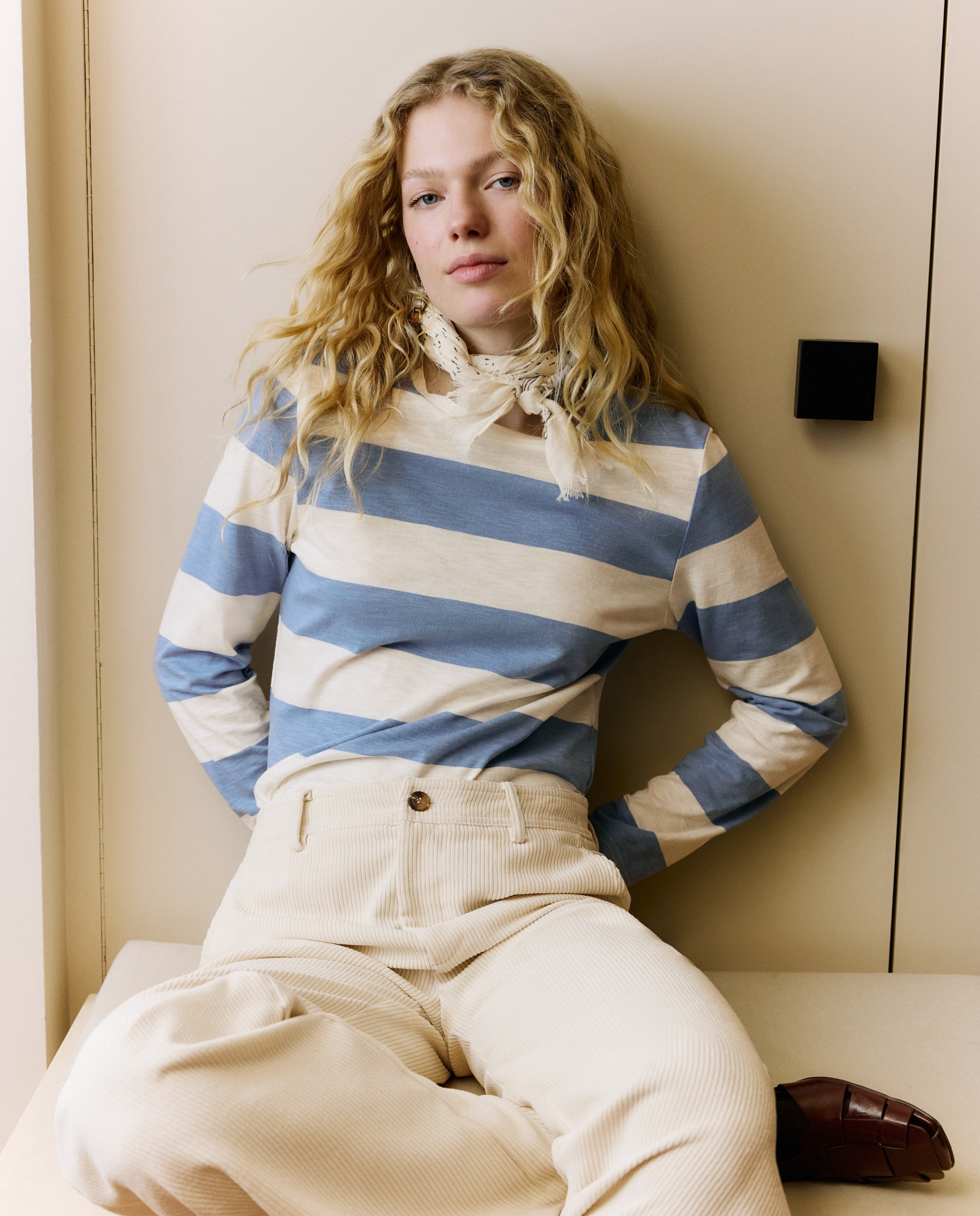 Imagem 0 de T-shirt com Risca Larga - Navy