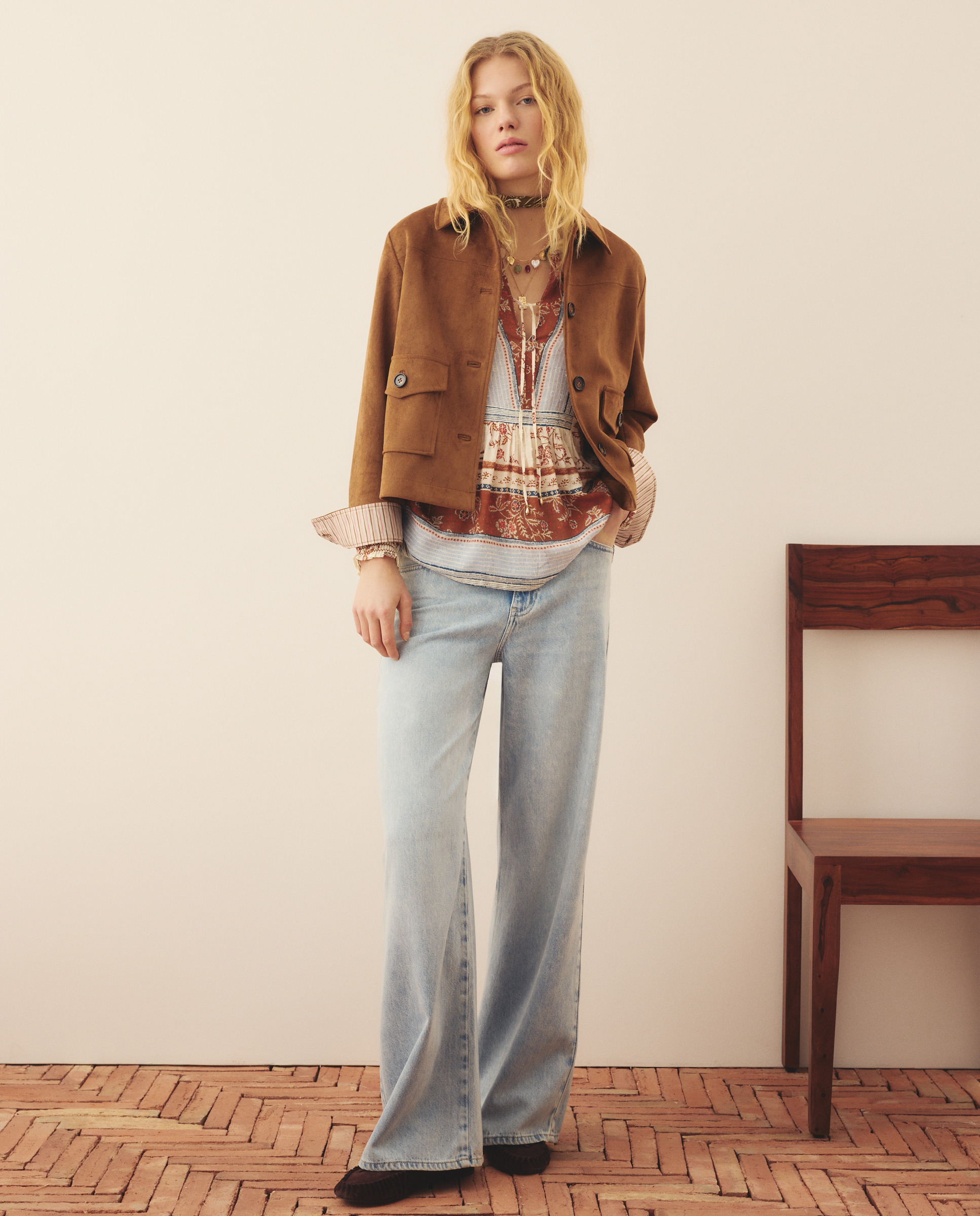 Casaco em Pele Lisa 770 Terracota-2