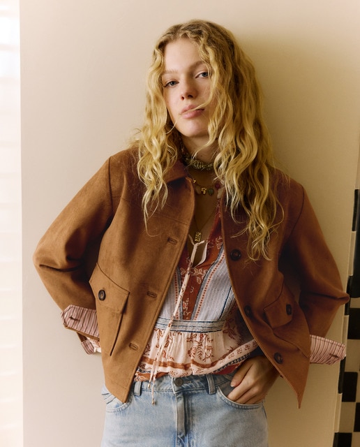 Imagen 0 de Chaqueta de piel lisa de mujer