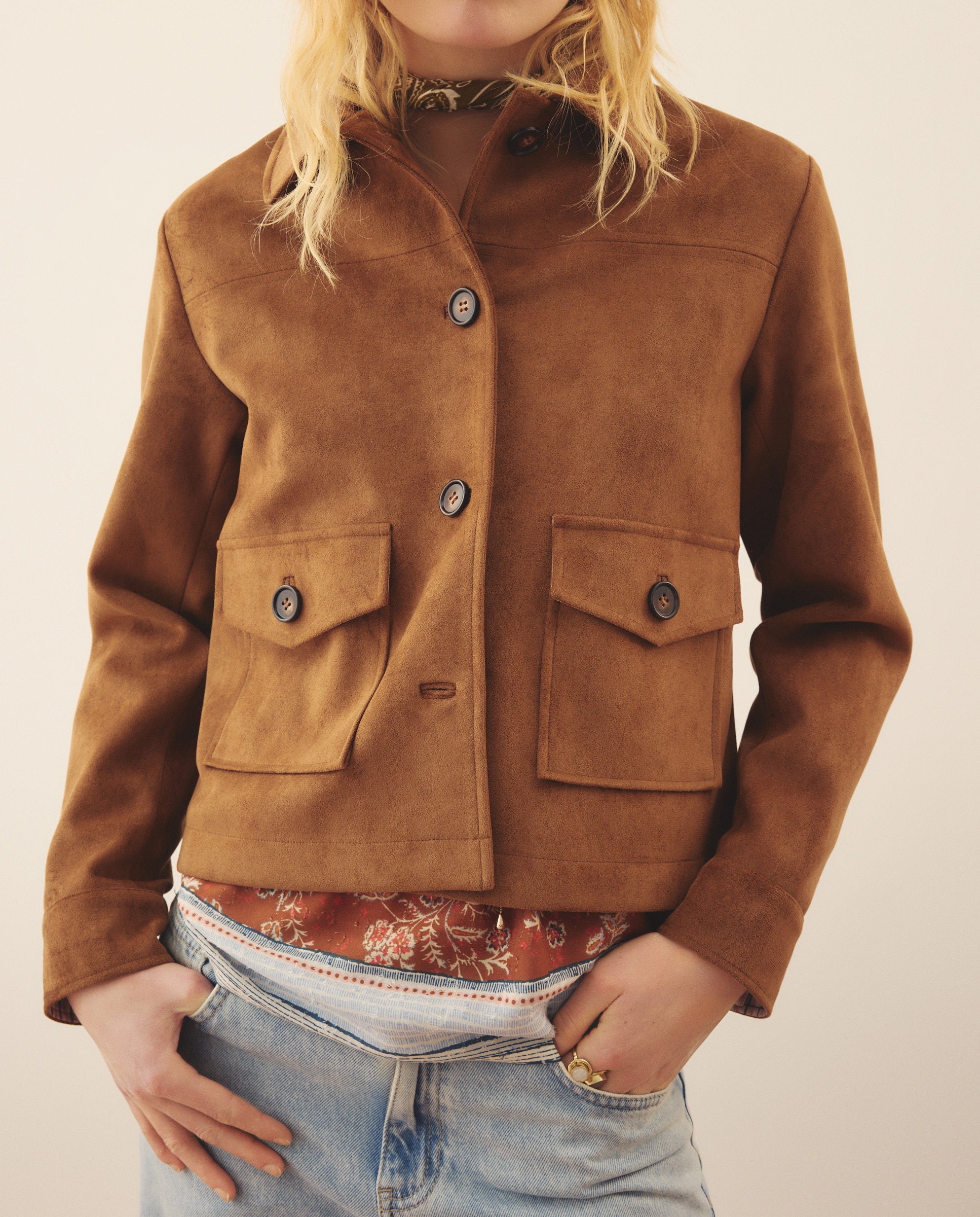 Casaco em Pele Lisa 770 Terracota-3