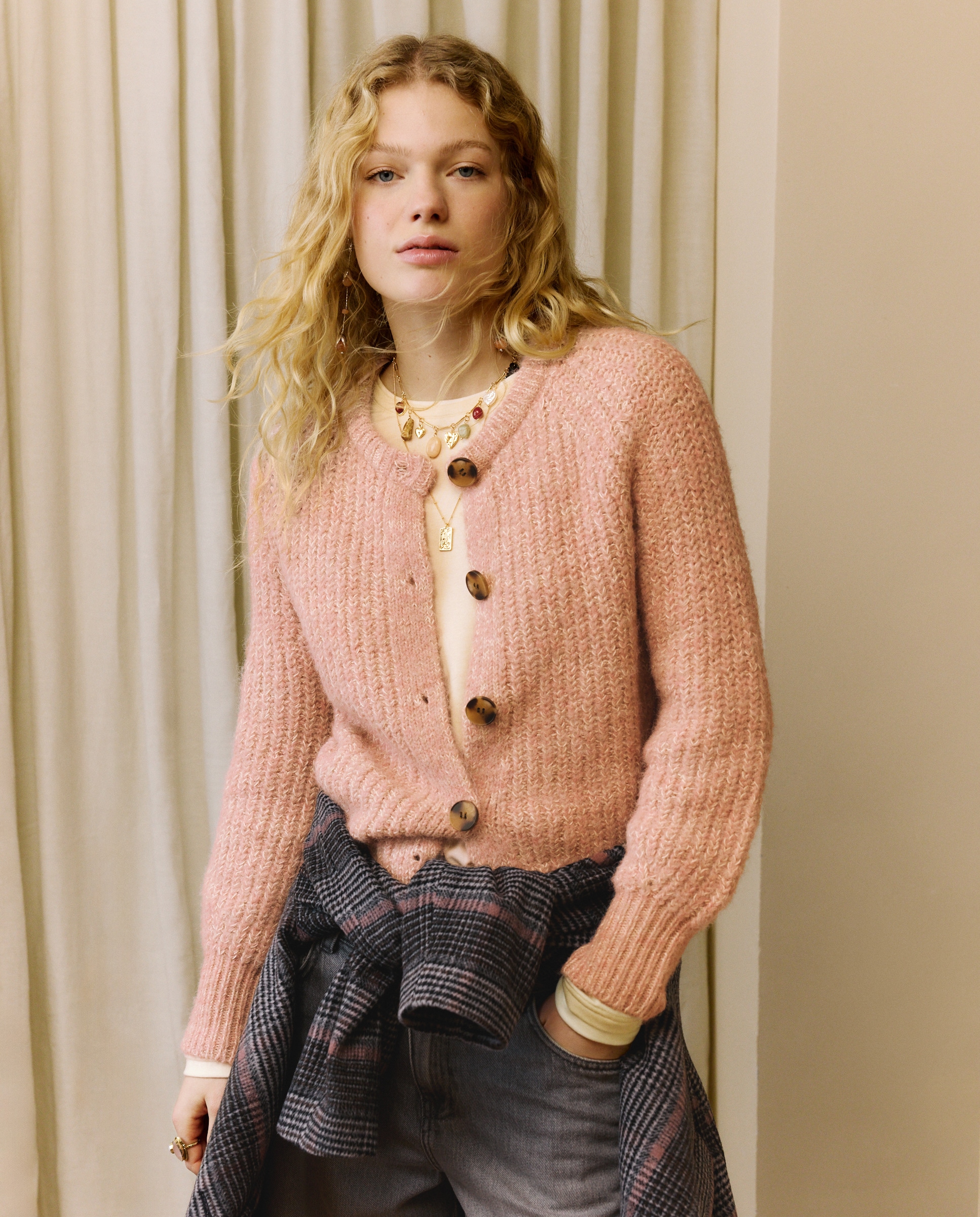 Casaco de Tricot NOE 200 Rosa-1