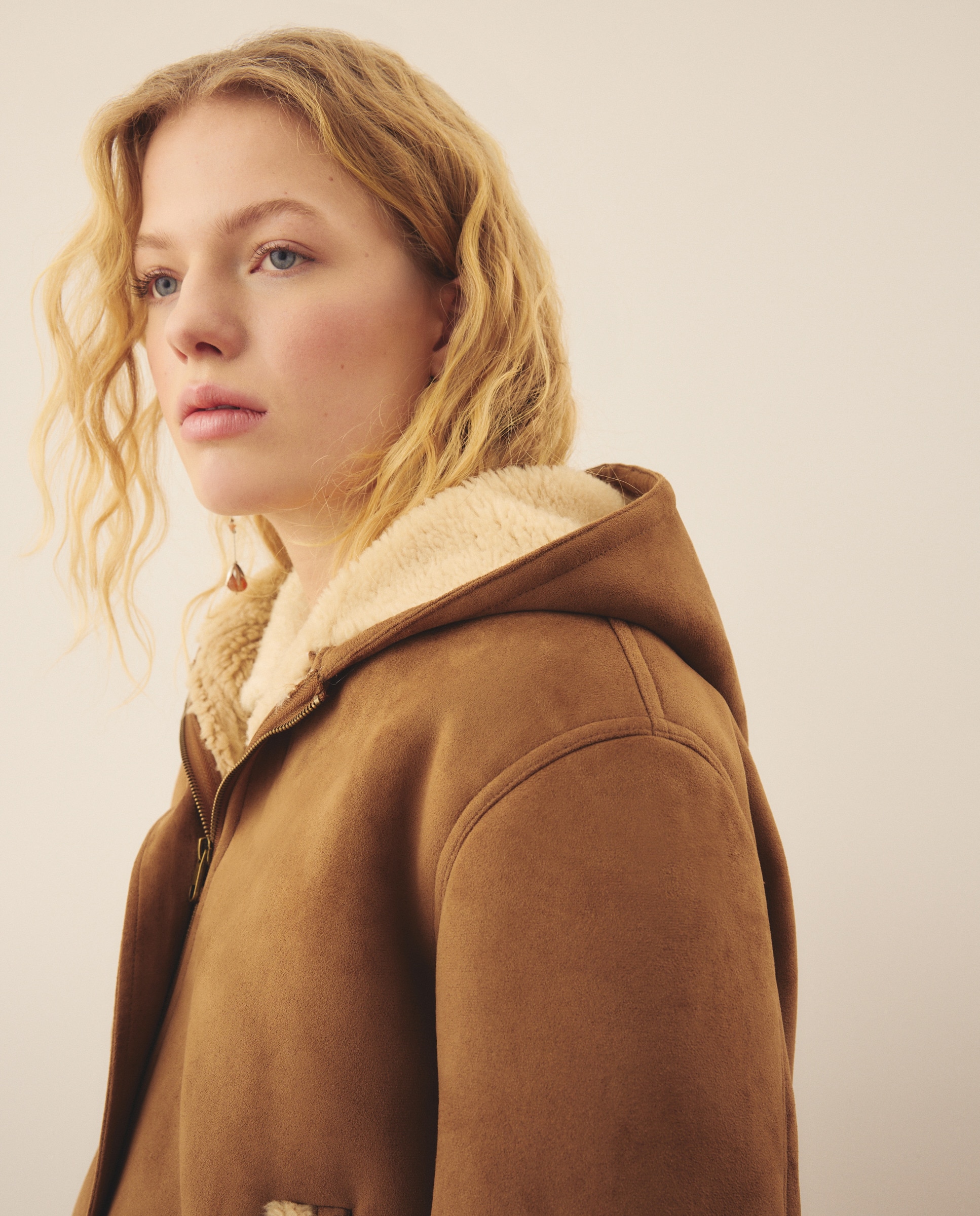 Casaco de Dupla Face 730 Camel-4