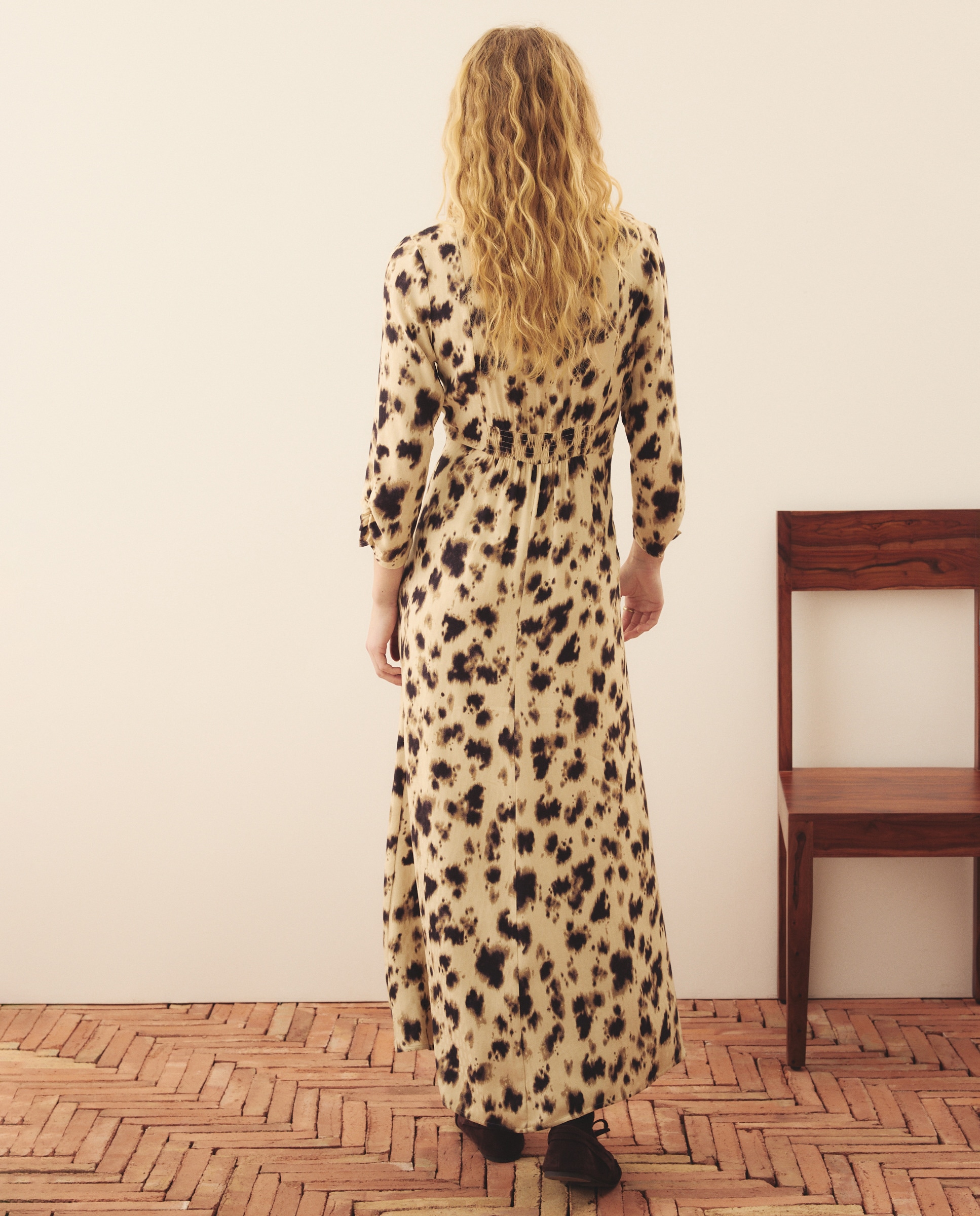 Vestido com Animal Print Branco-3