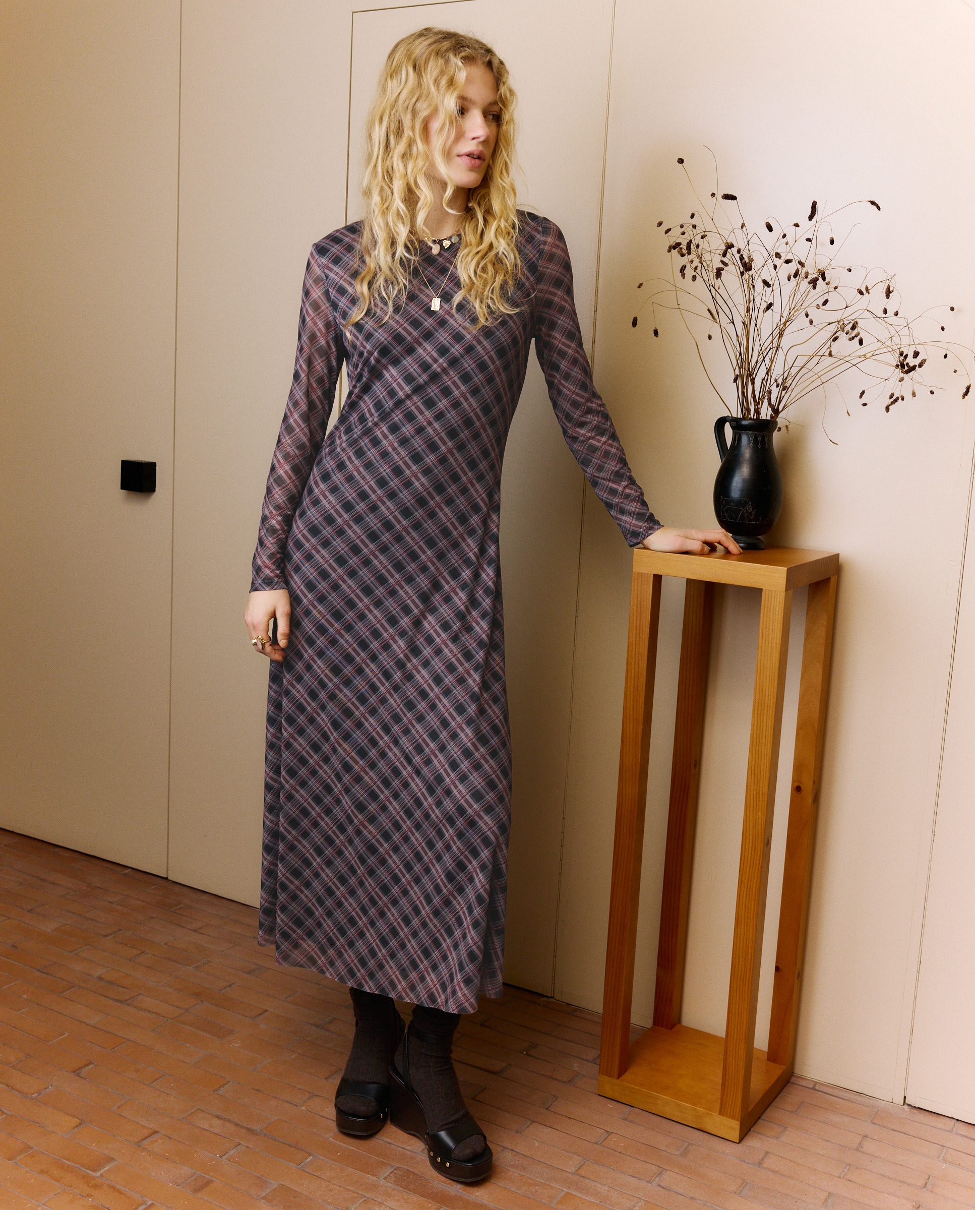 Vestido Comprido de Tule Preto-1