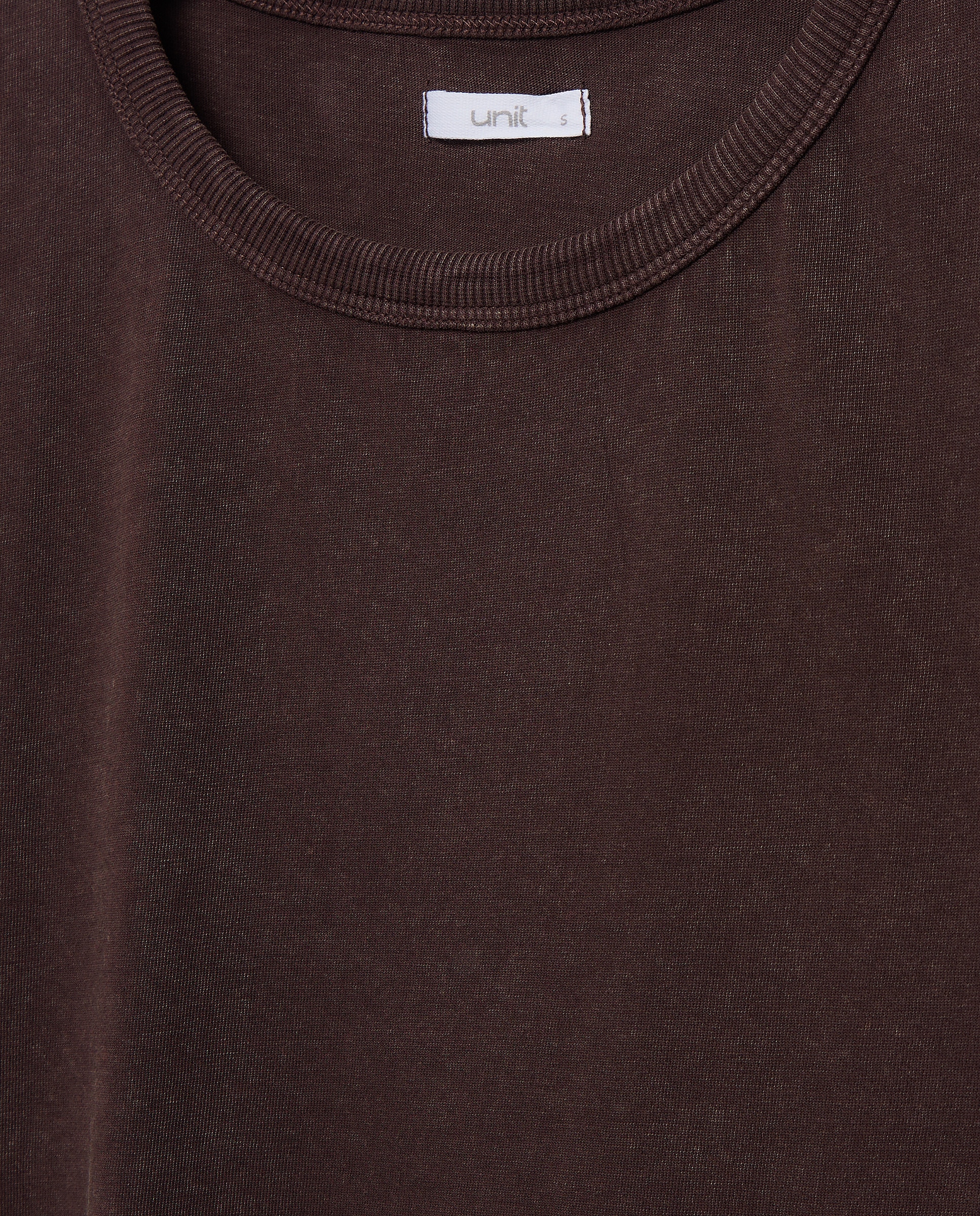 Camiseta de mujer efecto lavado cuello caja Chocolate-5