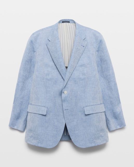 Imagem 0 de Casaco de Linho Tamanhos Grandes Diagonal