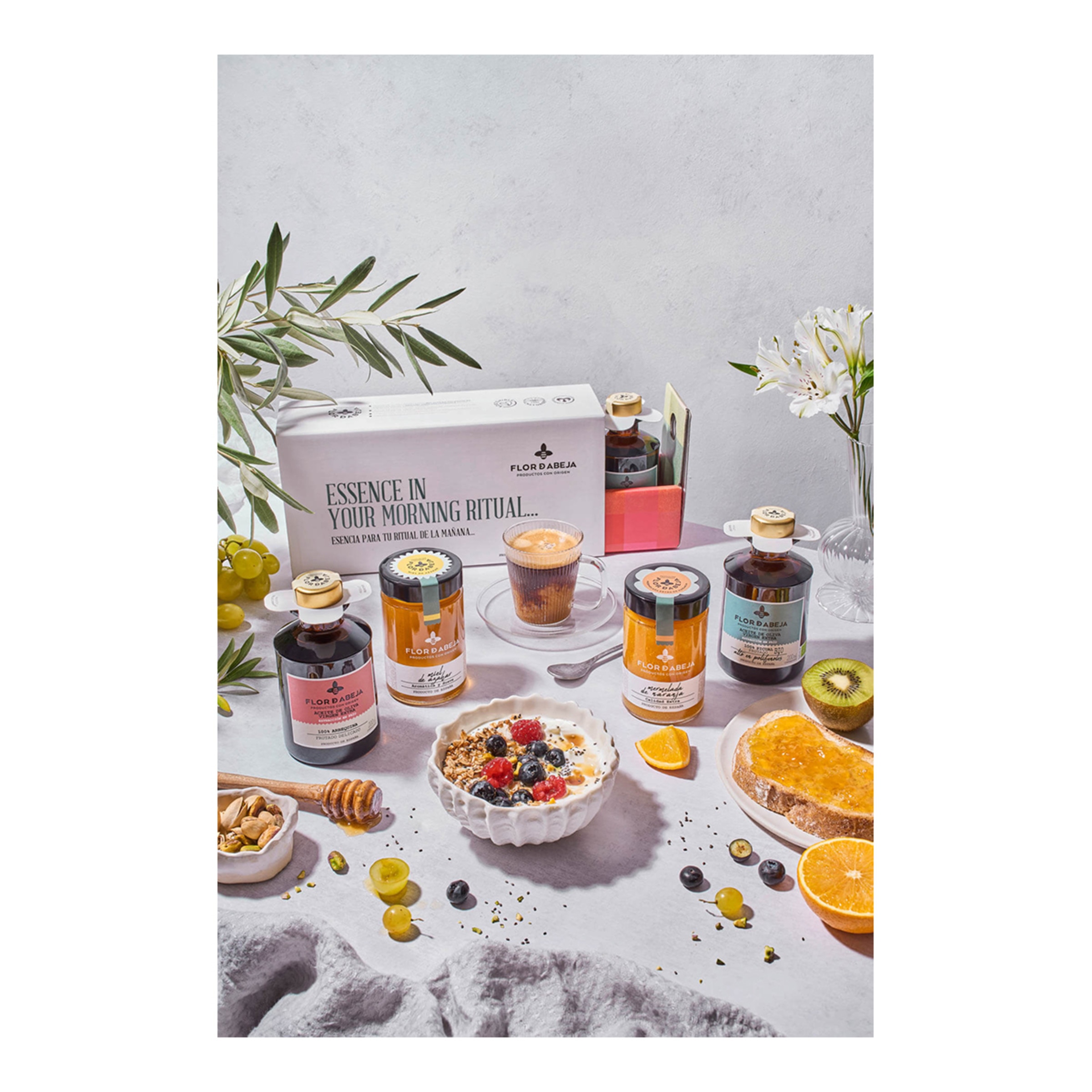 Estuche Morning Ritual, aceite de oliva virgen extra, mermelada y miel Nobleza del Sur 5