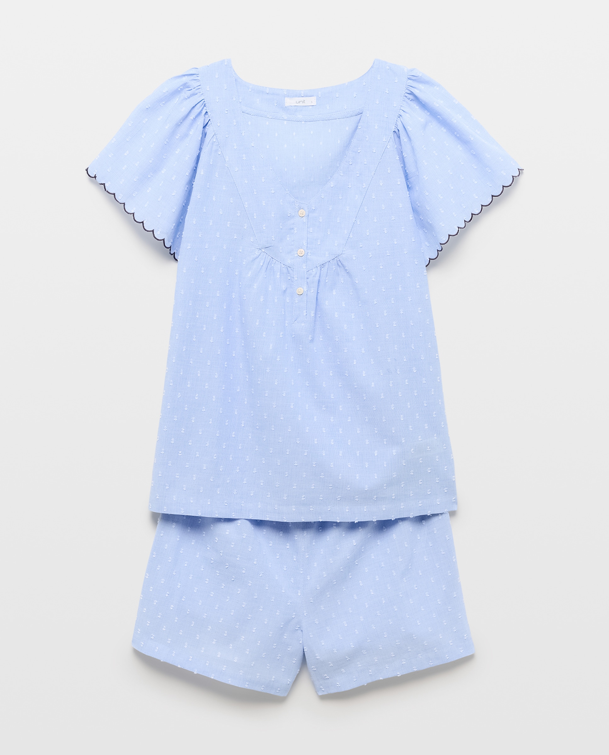 Pijama mujer algodón chambray plumeti 410 Azul claro-3