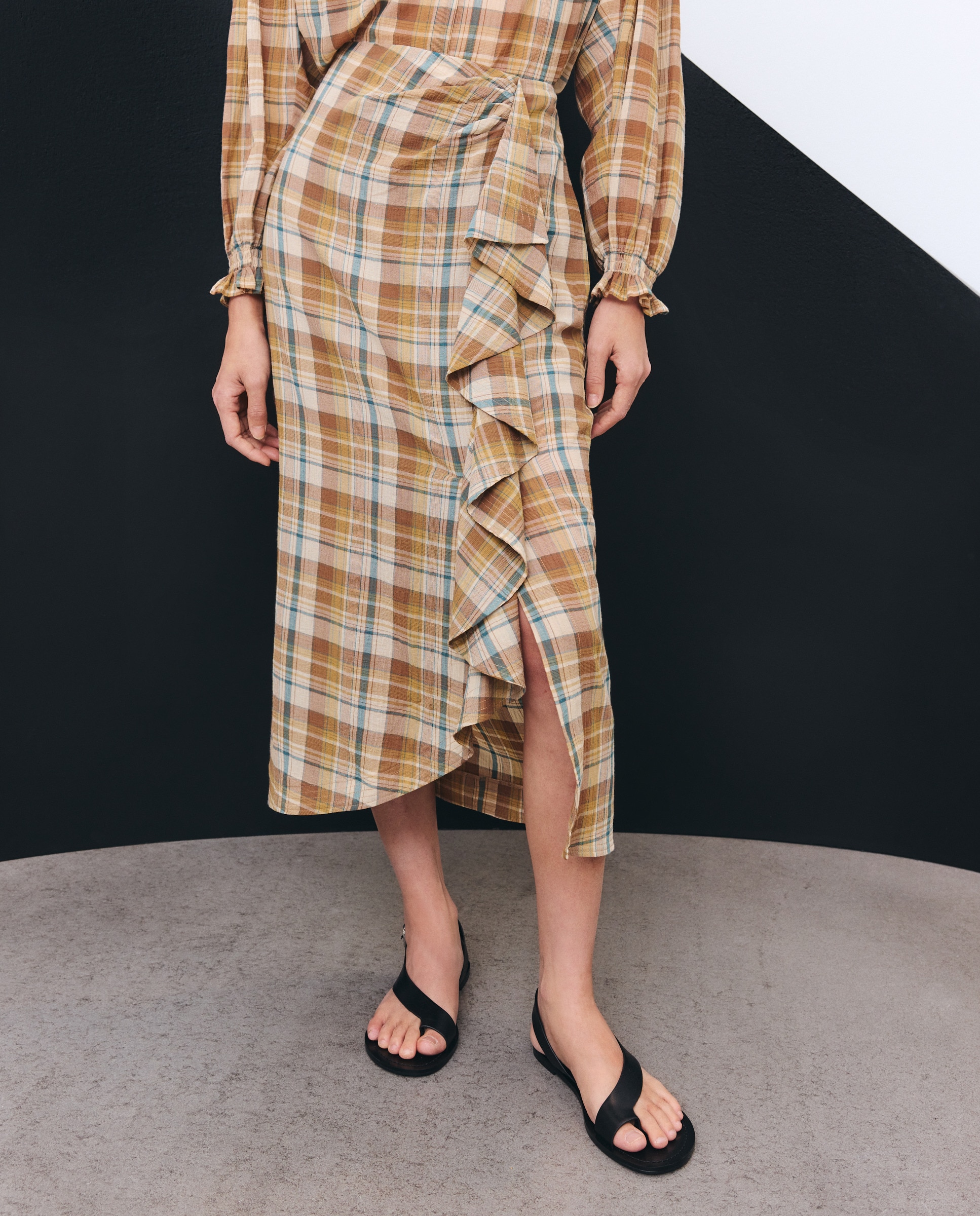 Saia Midi Estampada Branco-2