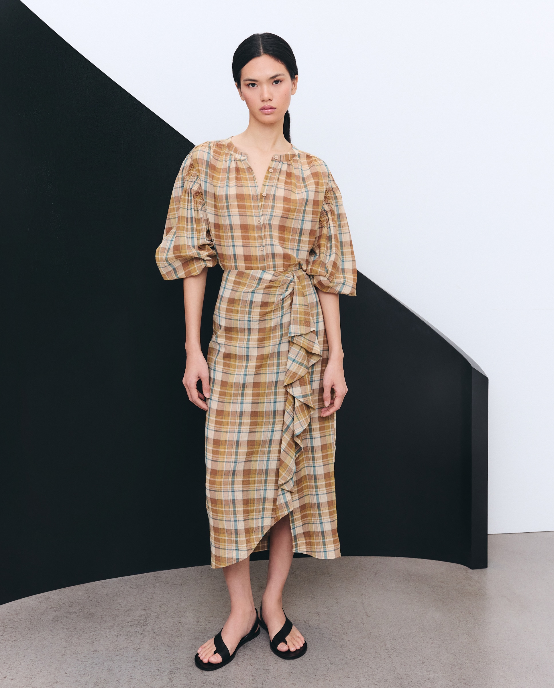 Saia Midi Estampada Branco-1